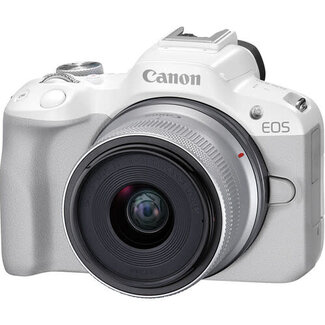 Canon Canon EOS R50 APS-C Mirrorless R-Series Camera with RF-S 18-45mm Lens Kit - WHITE