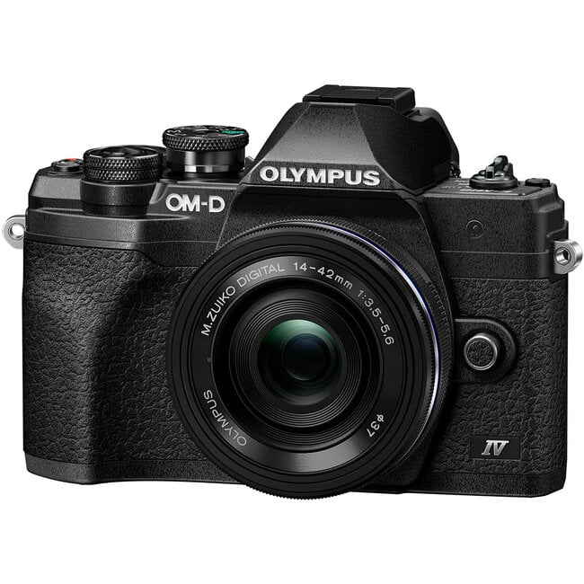 Olympus OM-D E-M10 Mark IV Body with 14-42 EZ Lens Kit - Black