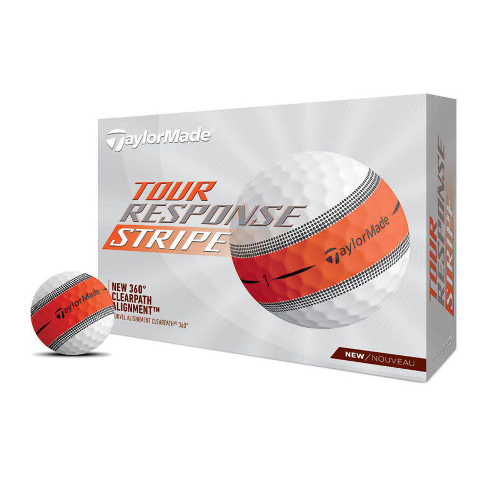 TAYLOR MADE TaylorMade Tour Response Orange Stripe Golf Ball 1 Dozen