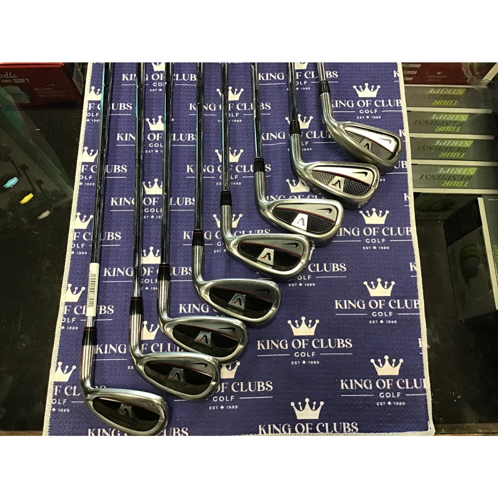 NIKE Used Nike Victory Red Full Cavity irons rh regular 4 PW AW King of Clubs Golf Store PEI Golf Shop