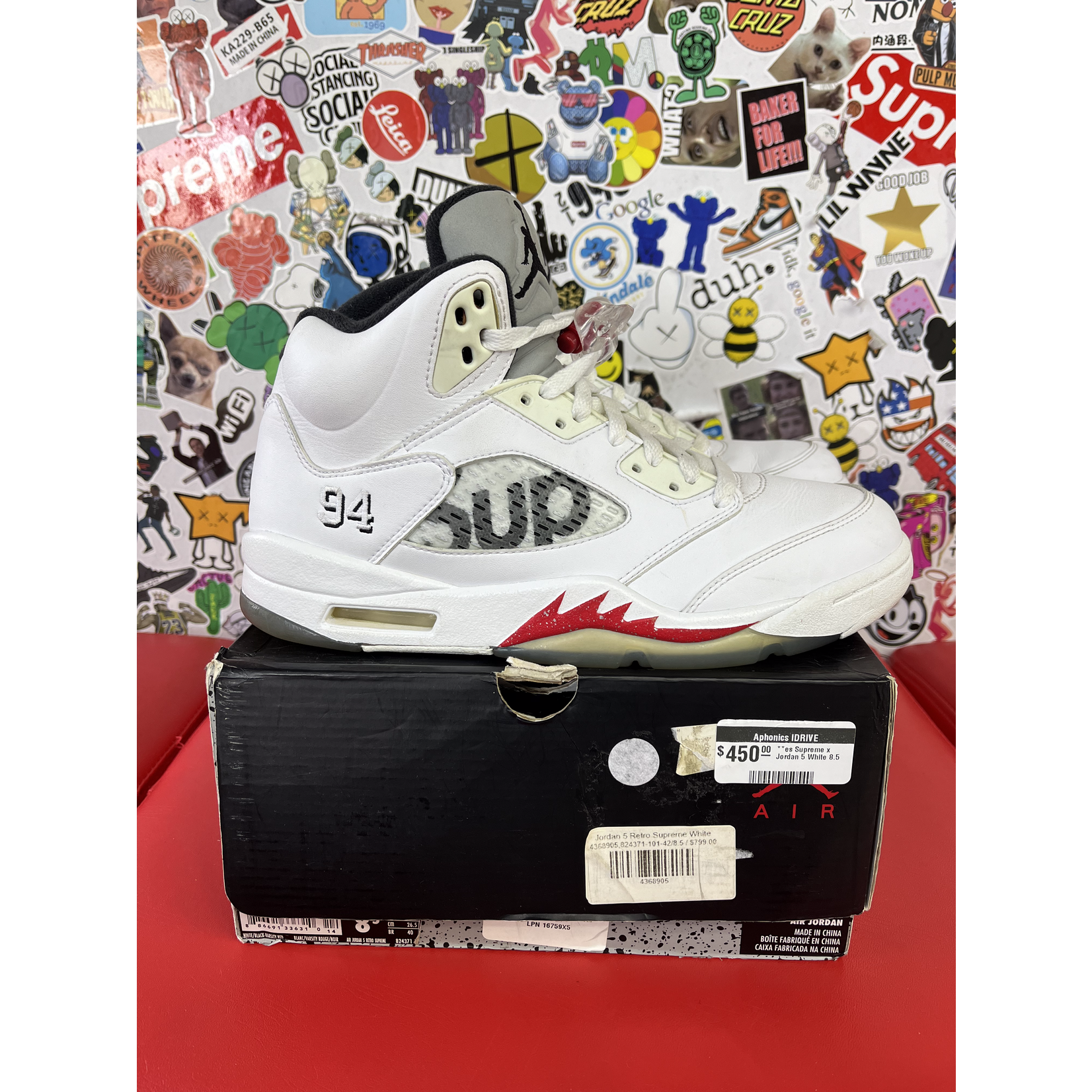 Supreme Used Supreme x Jordan 5 Retro White