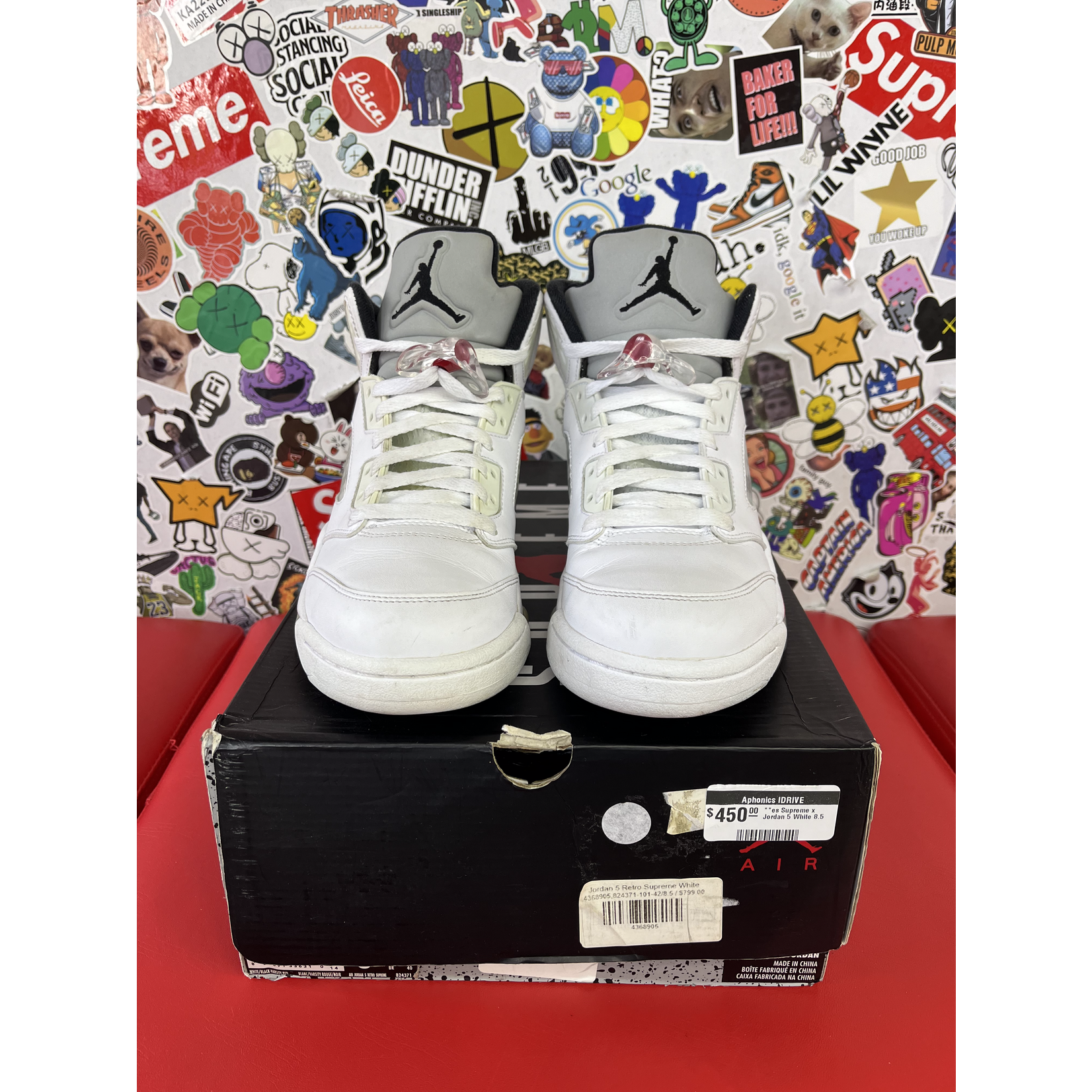 Supreme Used Supreme x Jordan 5 Retro White