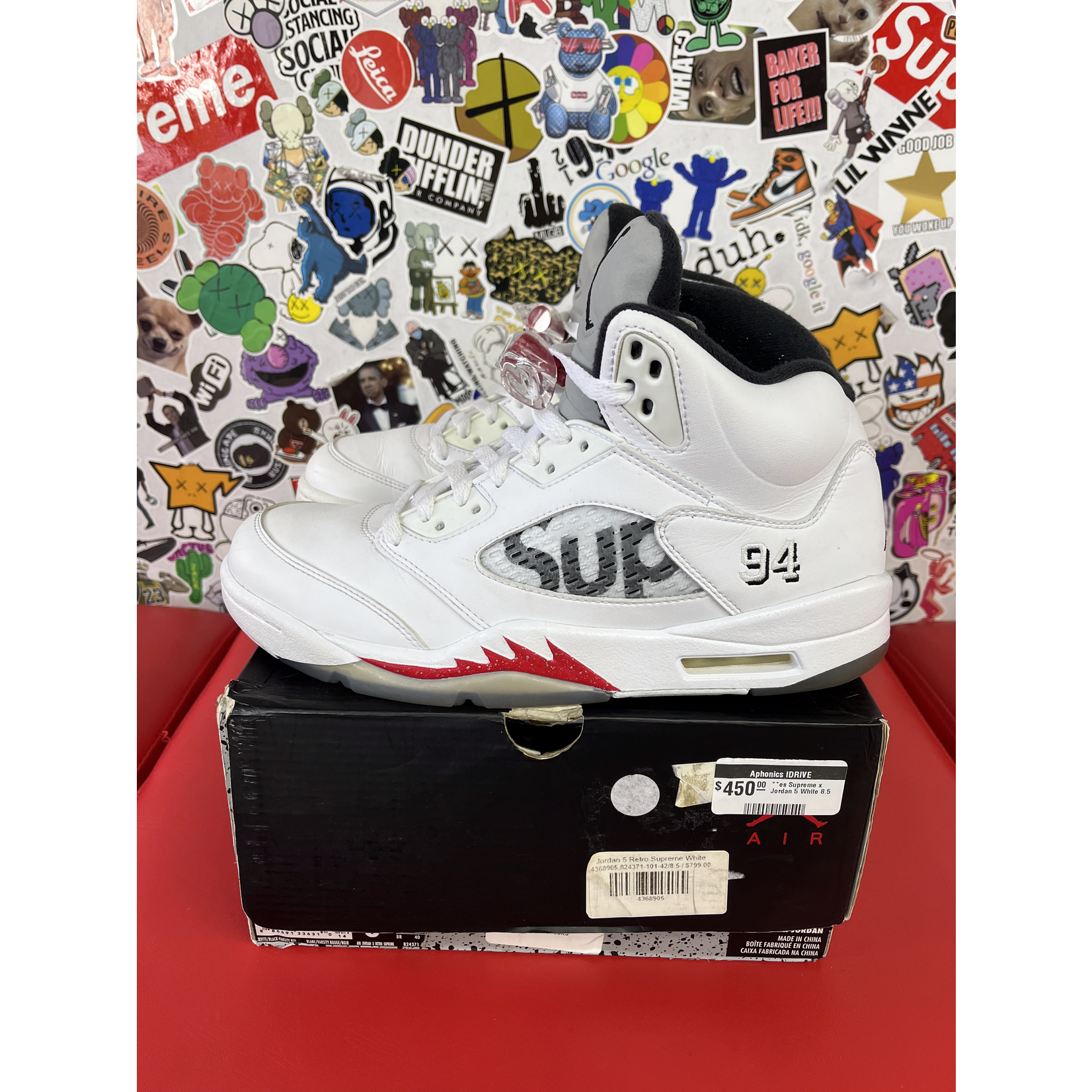 Supreme Used Supreme x Jordan 5 Retro White