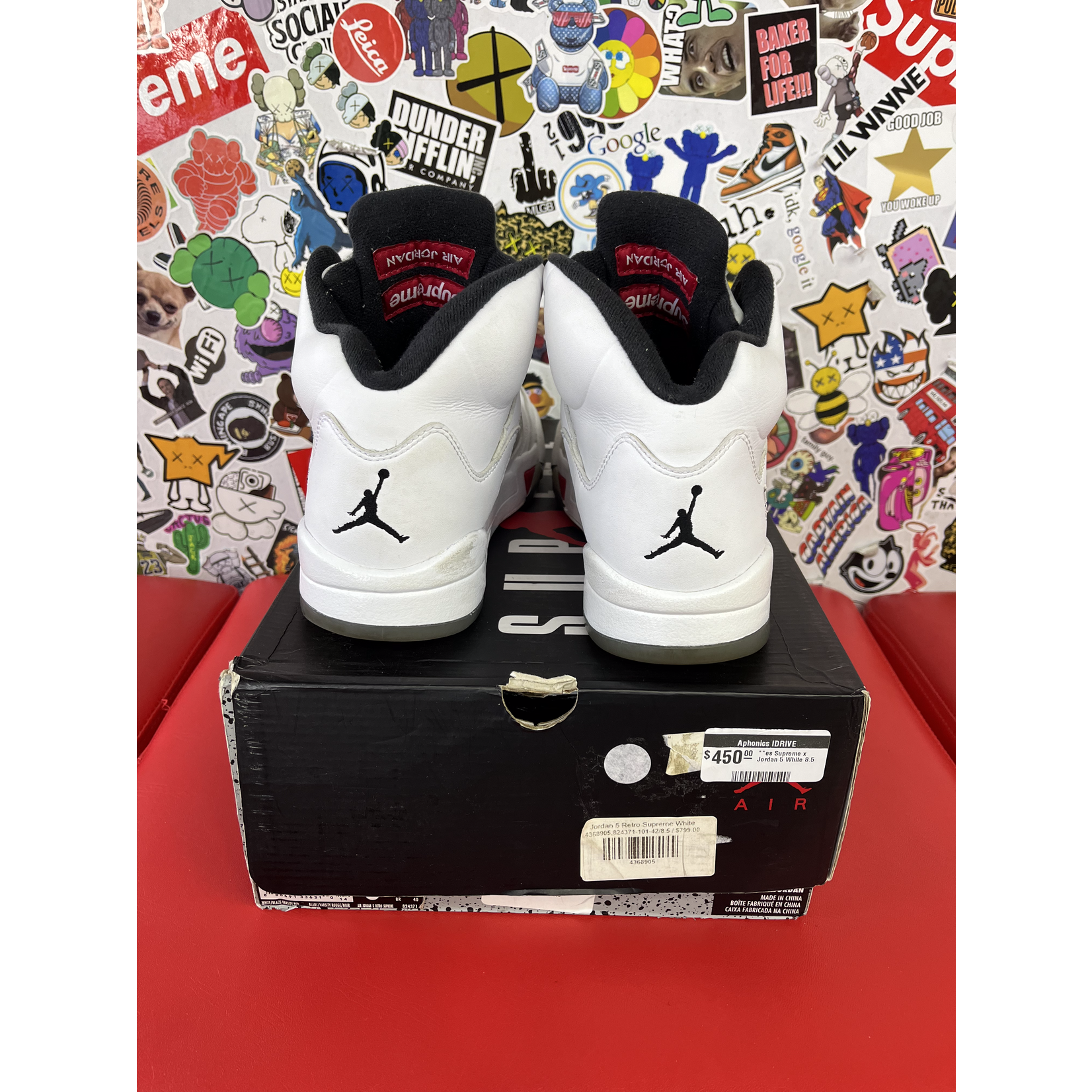 Supreme Used Supreme x Jordan 5 Retro White