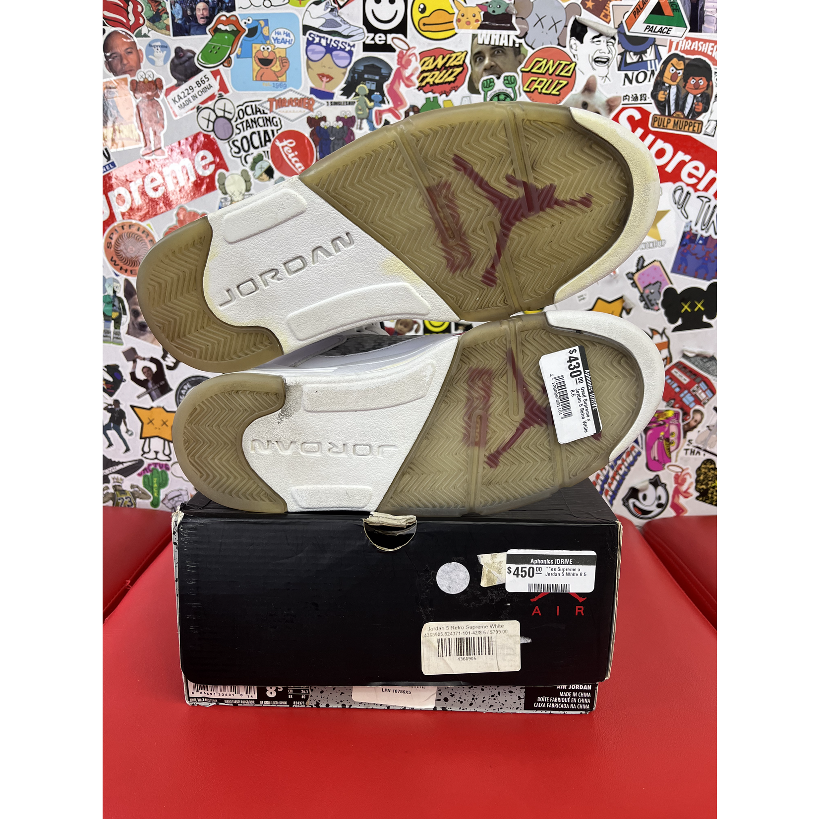 Supreme Used Supreme x Jordan 5 Retro White