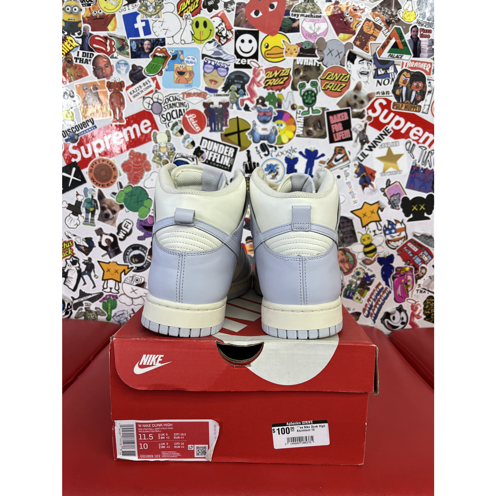 Nike Used Nike Dunk High Aluminum