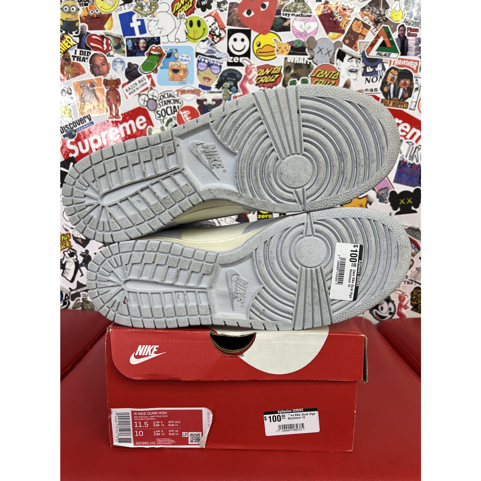 Nike Used Nike Dunk High Aluminum