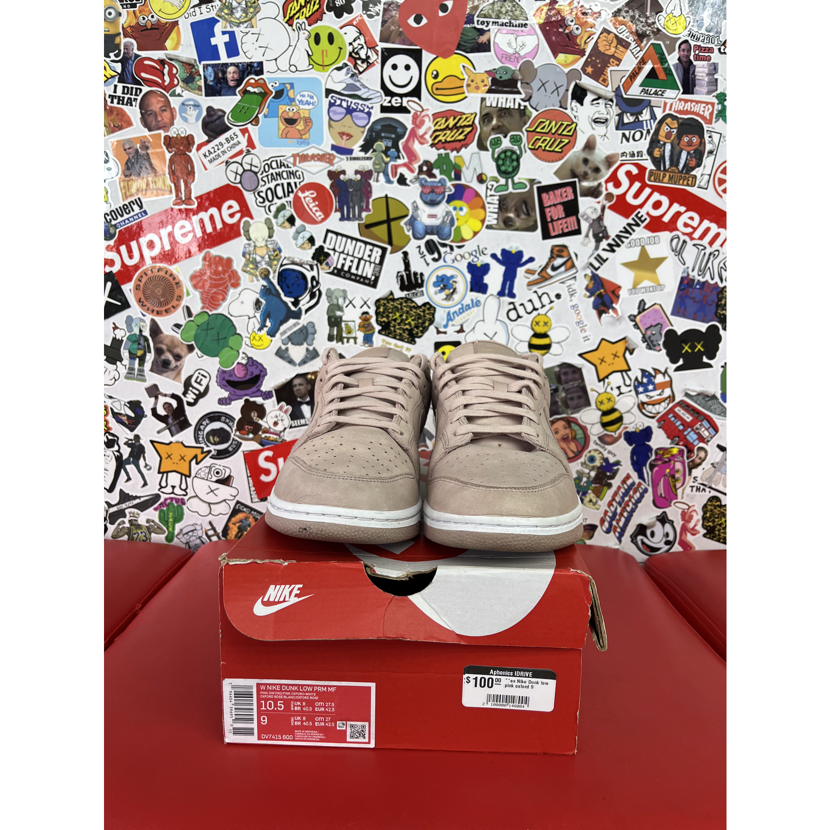 Nike Used Nike Dunk Low Pink oxford