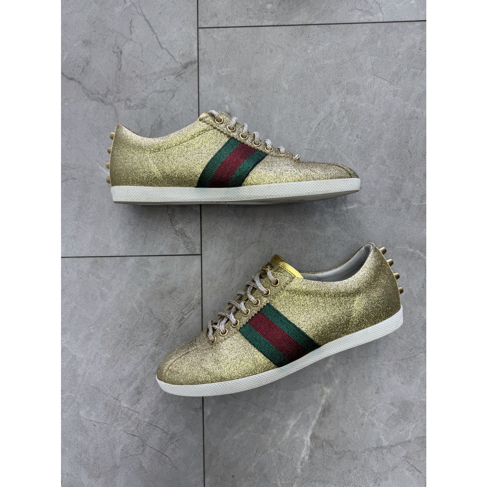 Gucci Used Gucci Bambi Low "Metallic Gold Glitter"