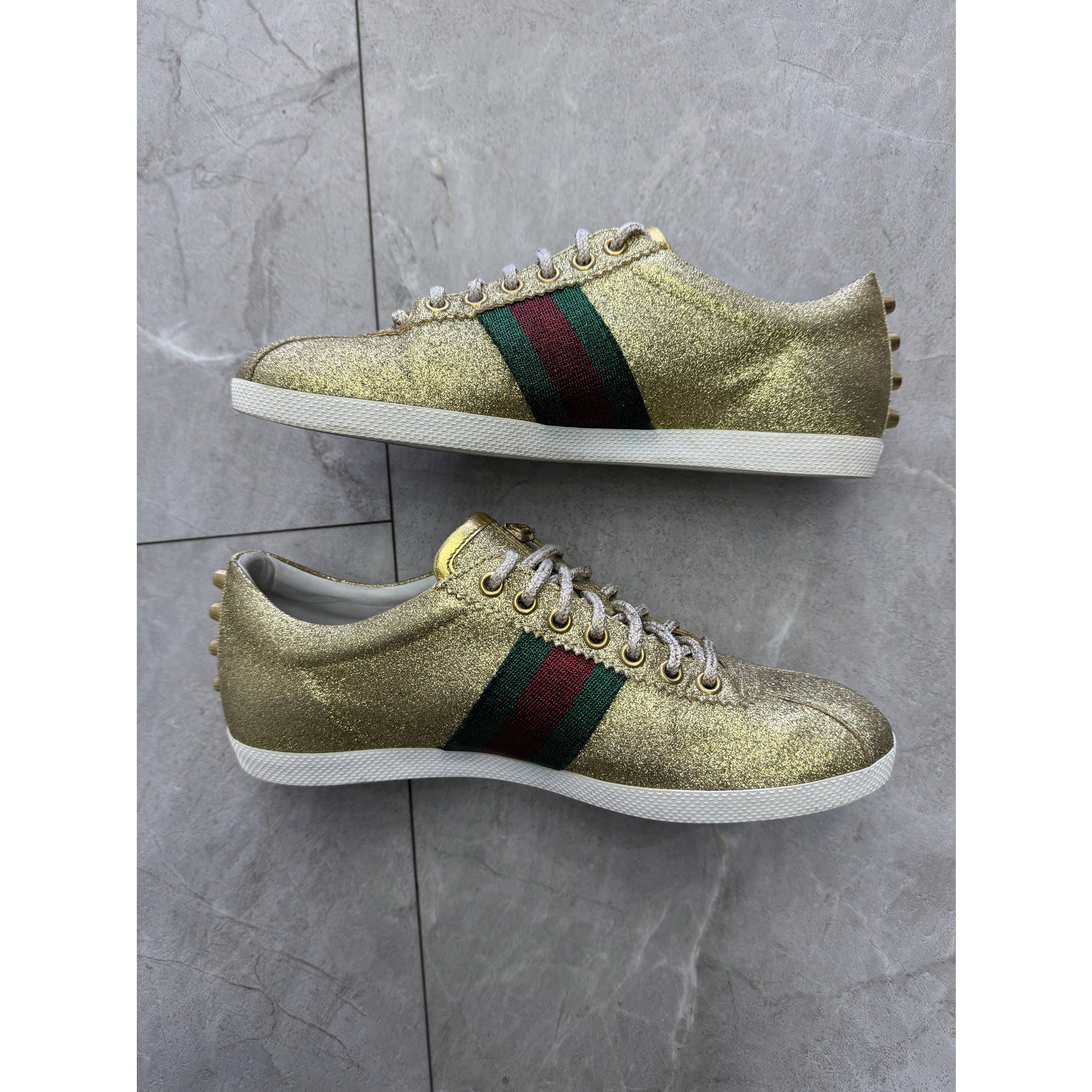 Gucci Used Gucci Bambi Low "Metallic Gold Glitter"