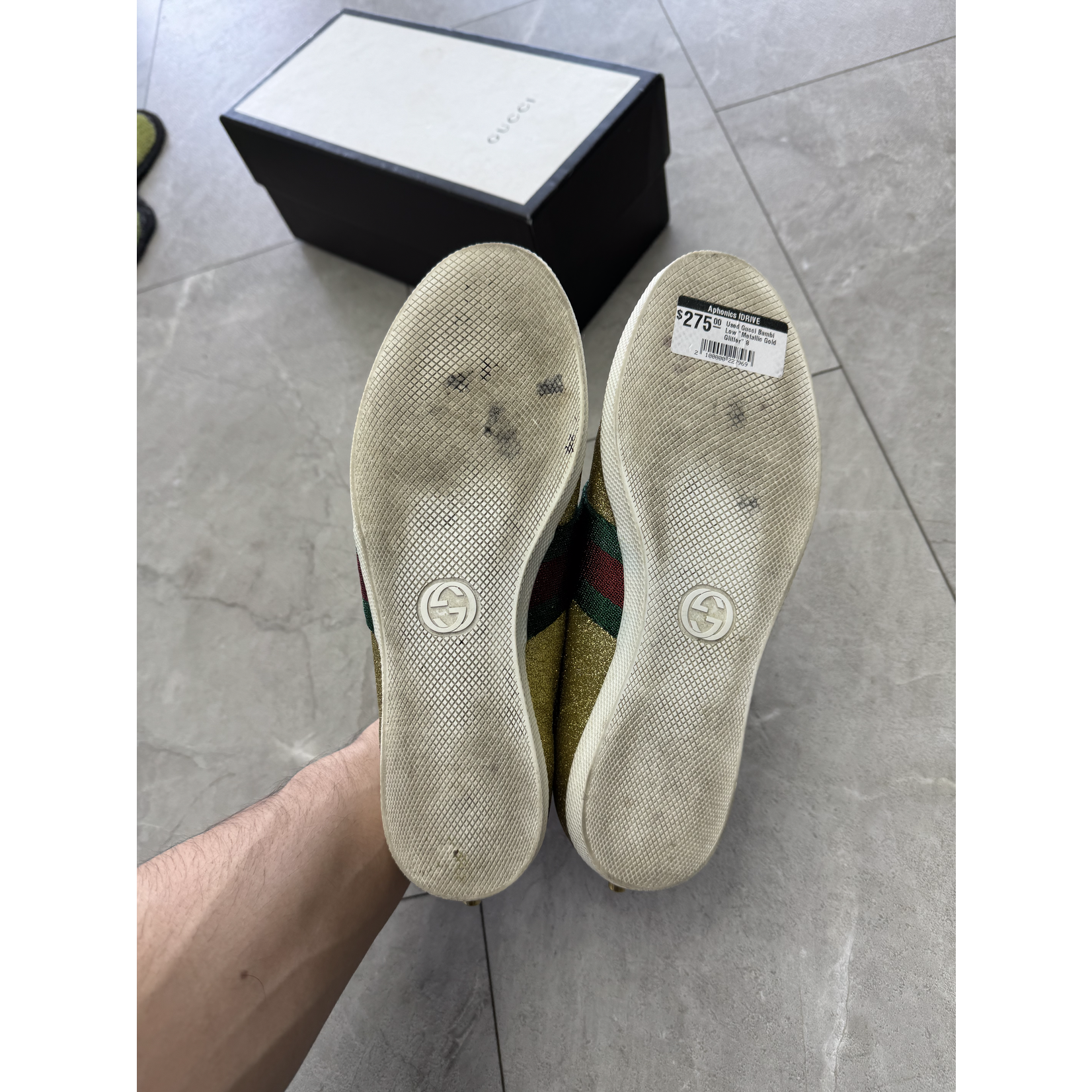 Gucci Used Gucci Bambi Low "Metallic Gold Glitter"