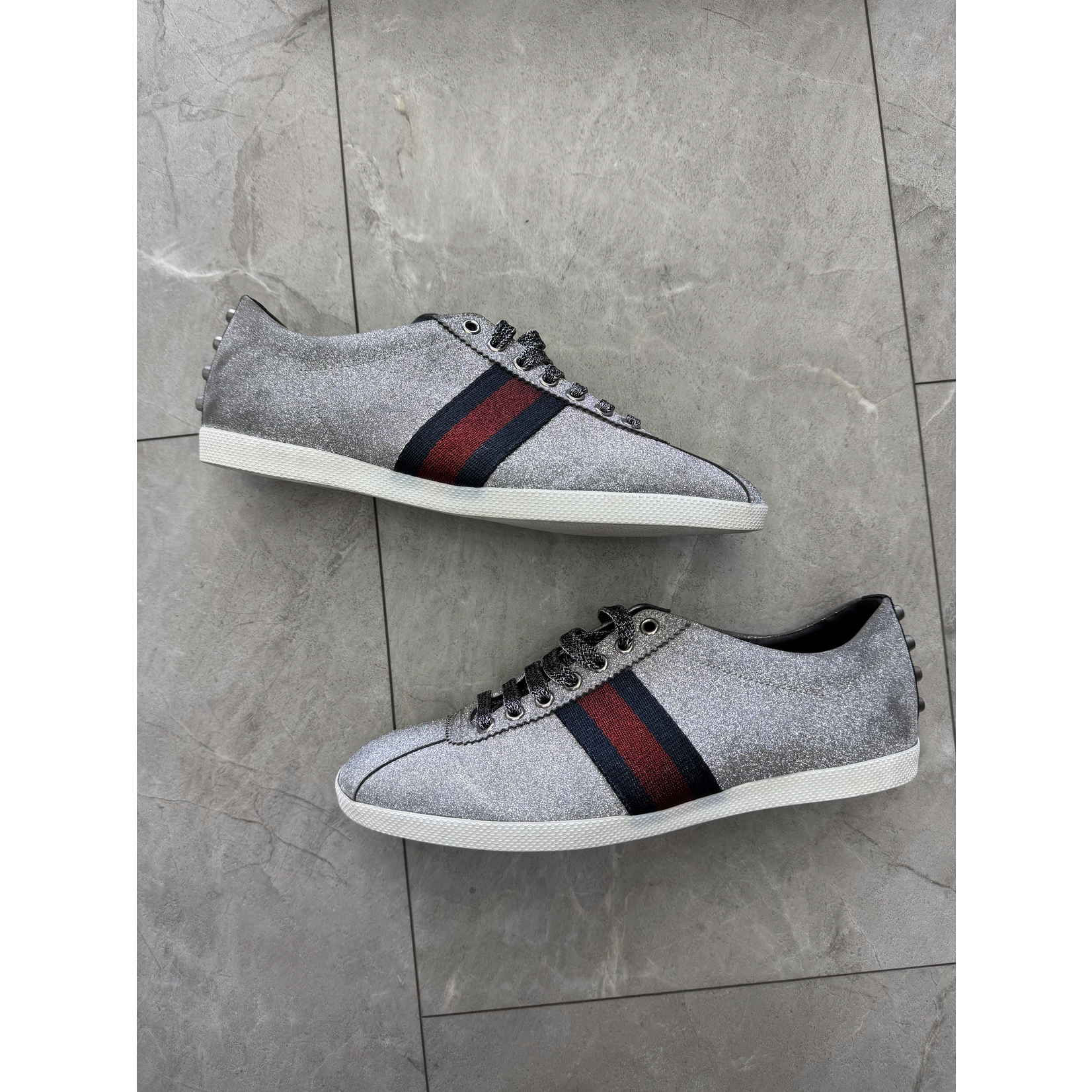 Gucci Used Gucci Bambi Web Metallic Silver