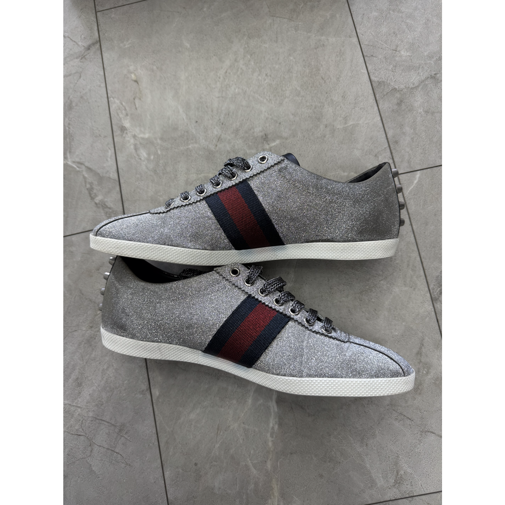 Gucci Used Gucci Bambi Web Metallic Silver