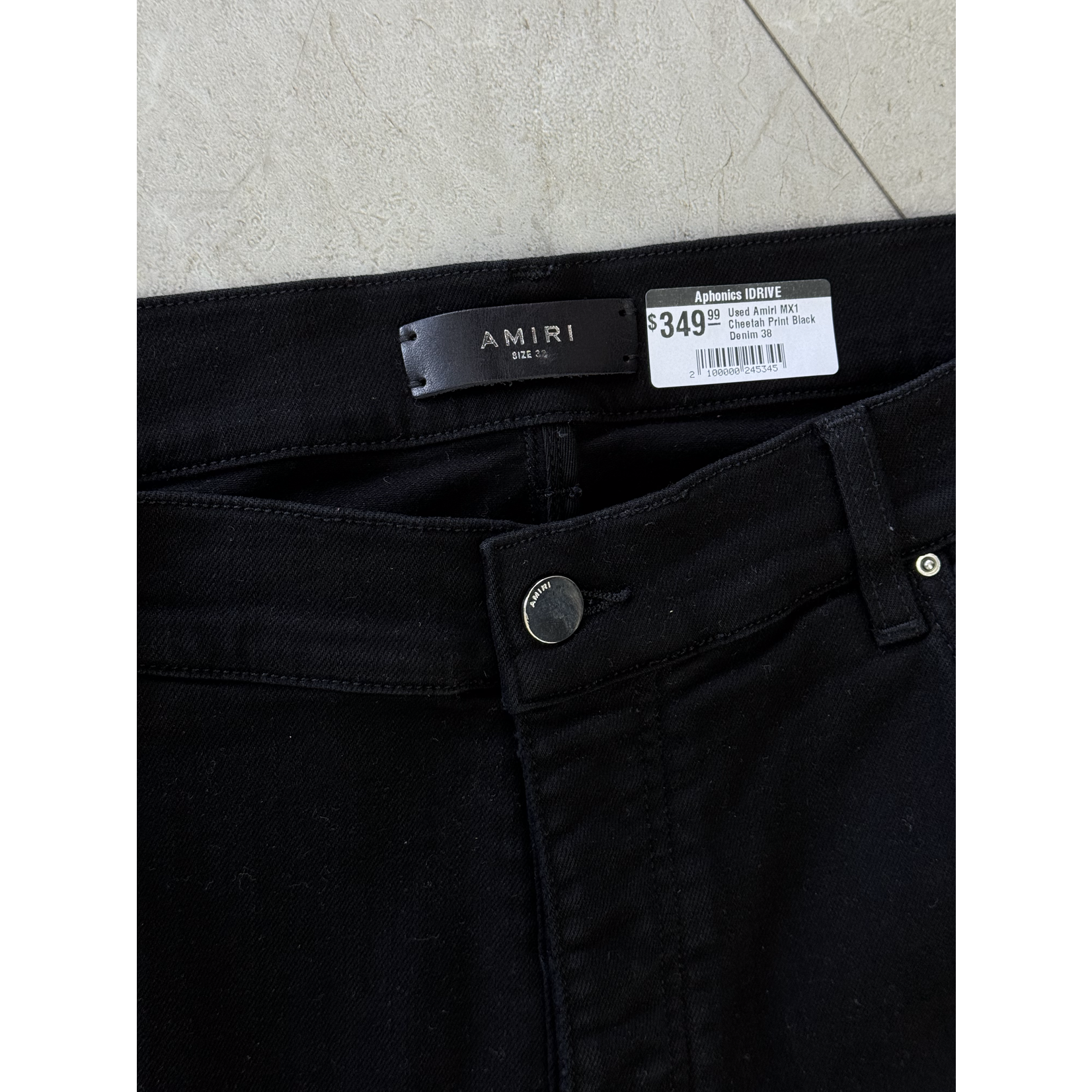 Amiri Used Amiri MX1 Cheetah Print Black Denim