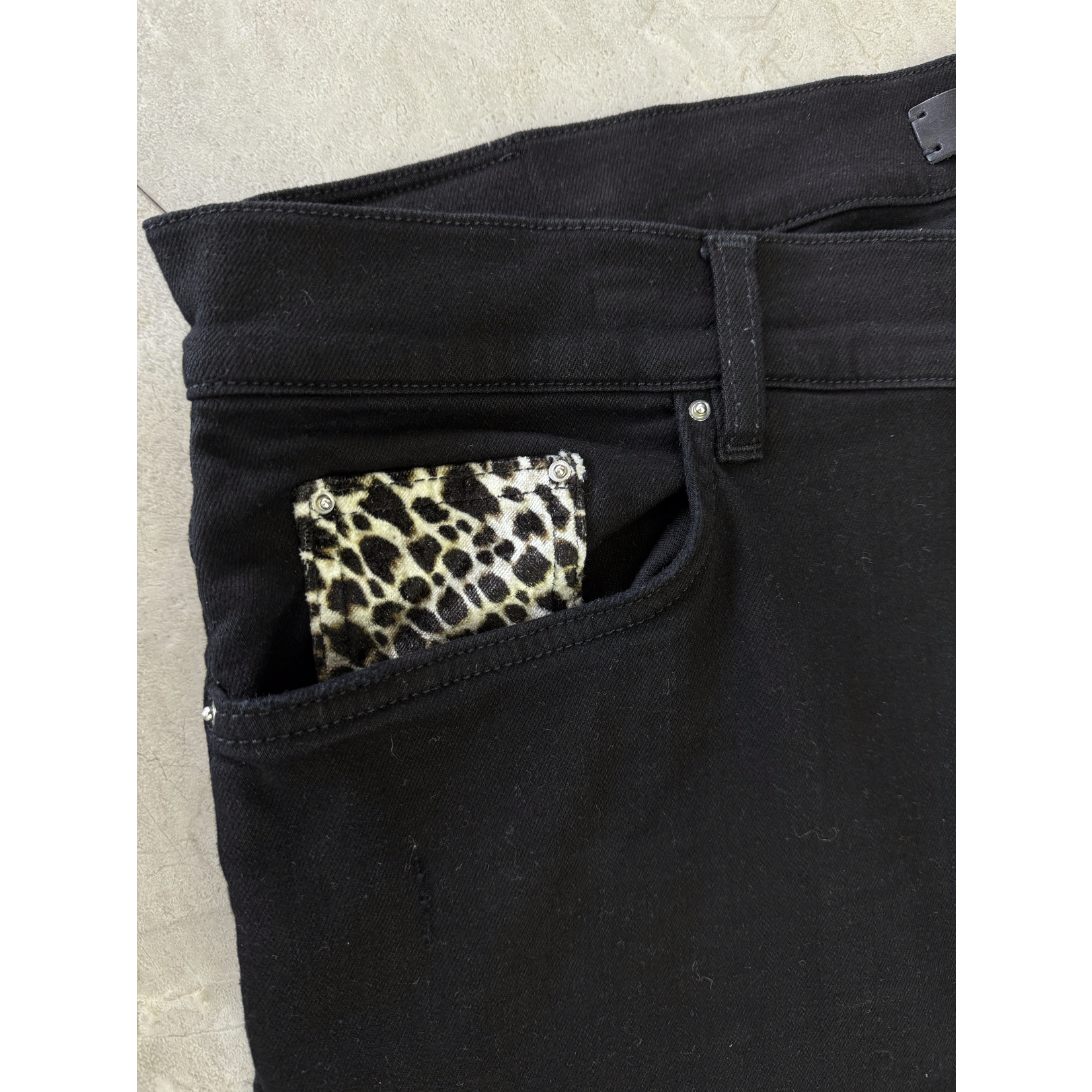 Amiri Used Amiri MX1 Cheetah Print Black Denim