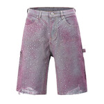 Rhinestone Cowboy Jorts Purple Wash