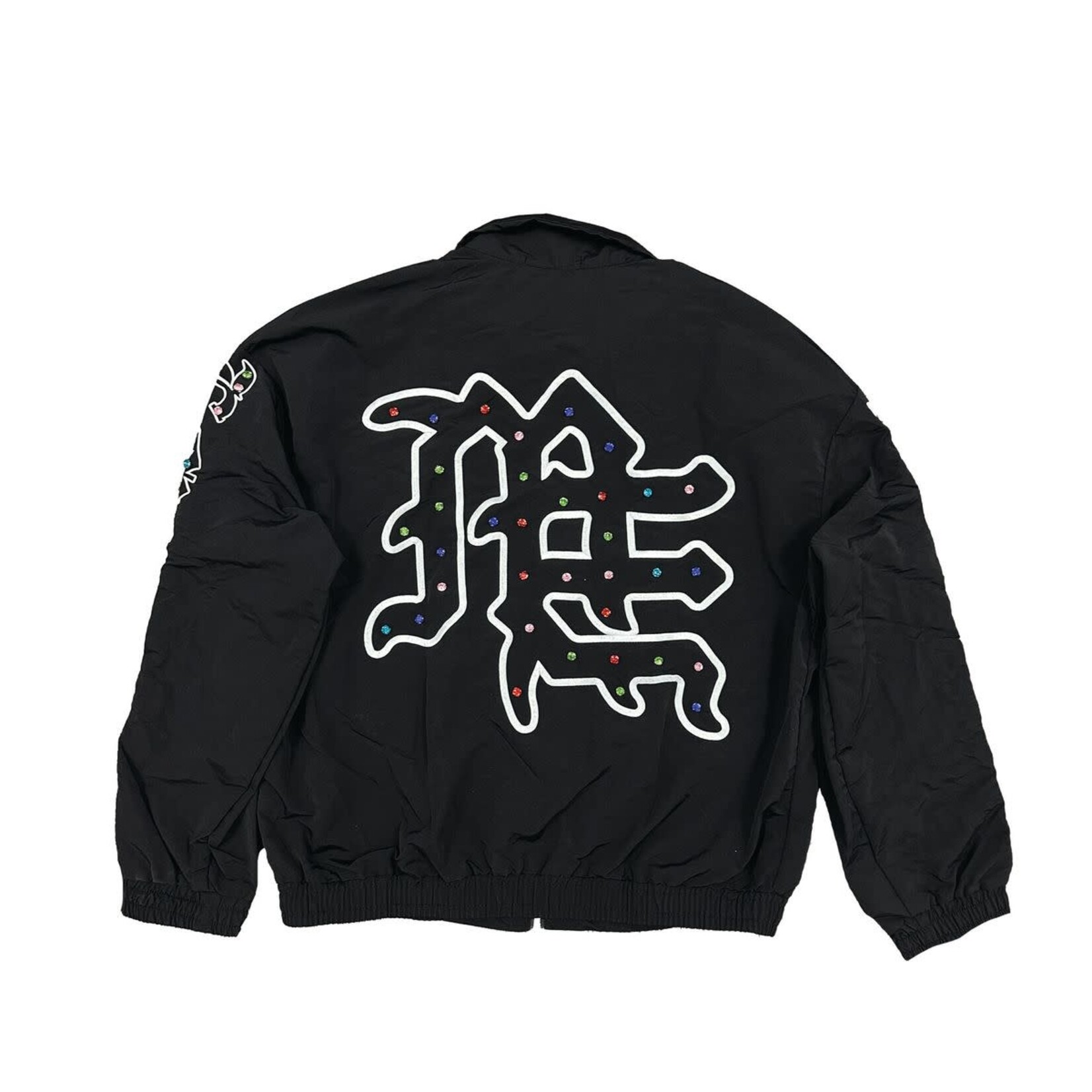 Mixed Emotion M.E Rhinestone Track Jacket Black