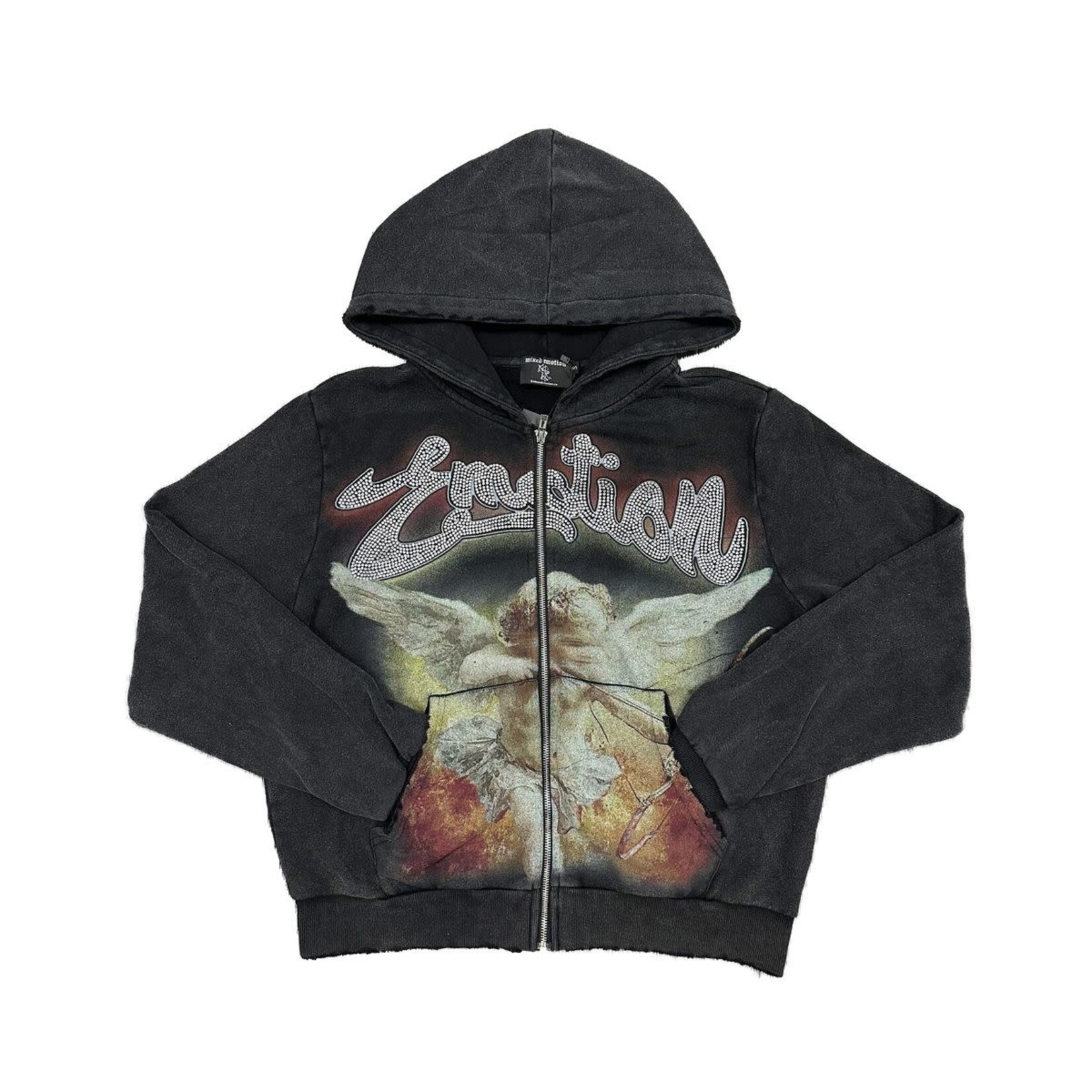 Mixed Emotion M.E Rhinestone Cupid Hoodie Black
