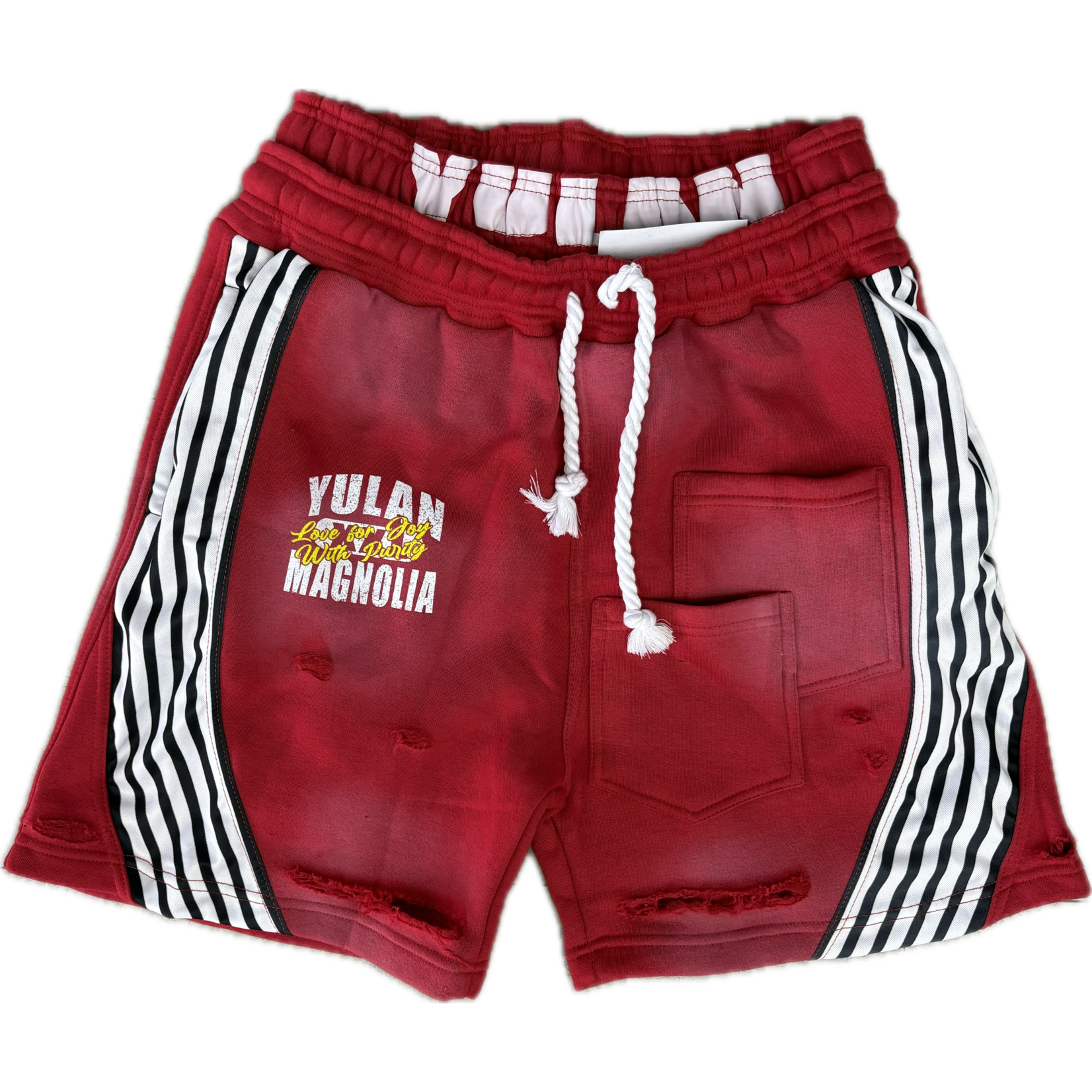 Yulan Yulan Double Layer Sweat Shorts Red