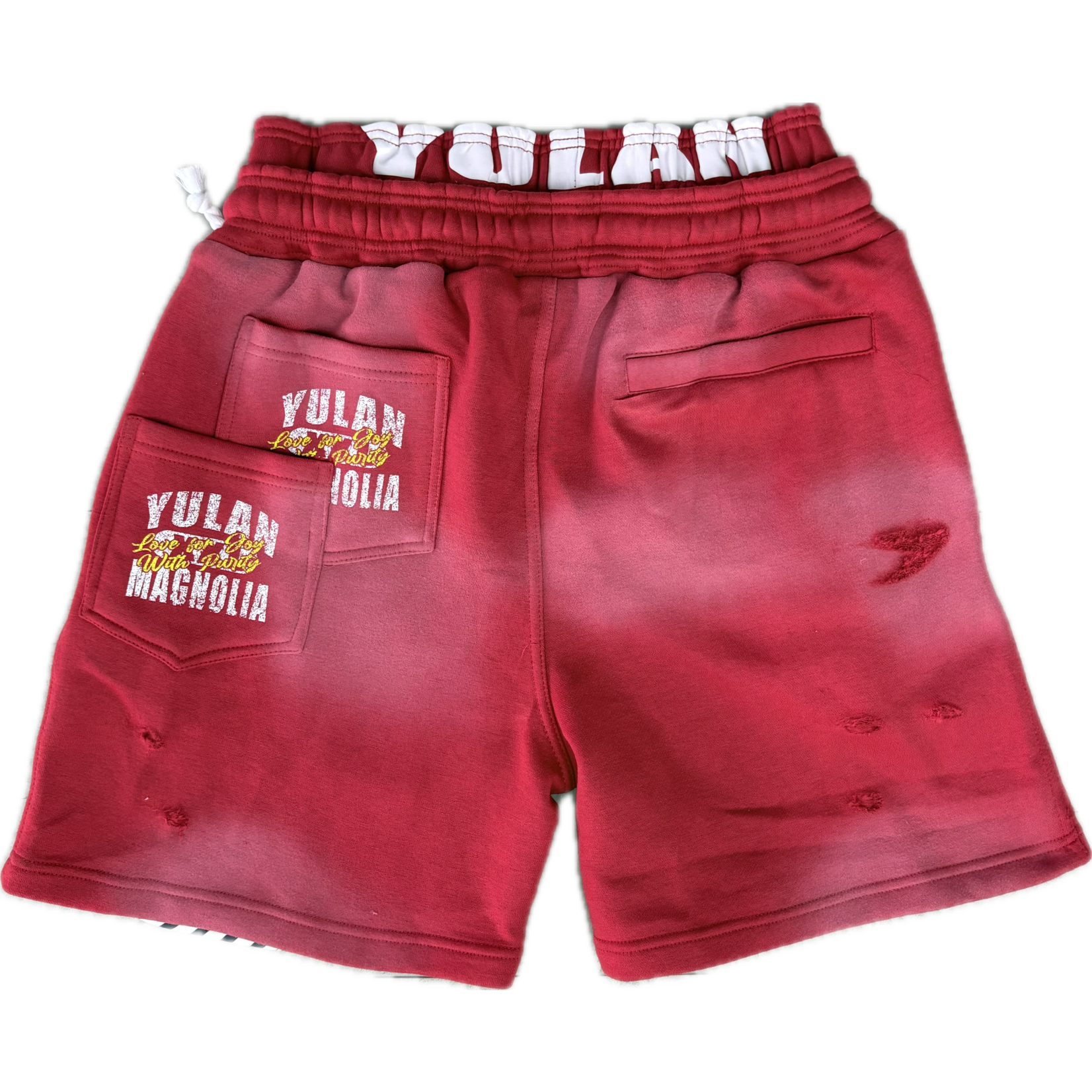 Yulan Yulan Double Layer Sweat Shorts Red