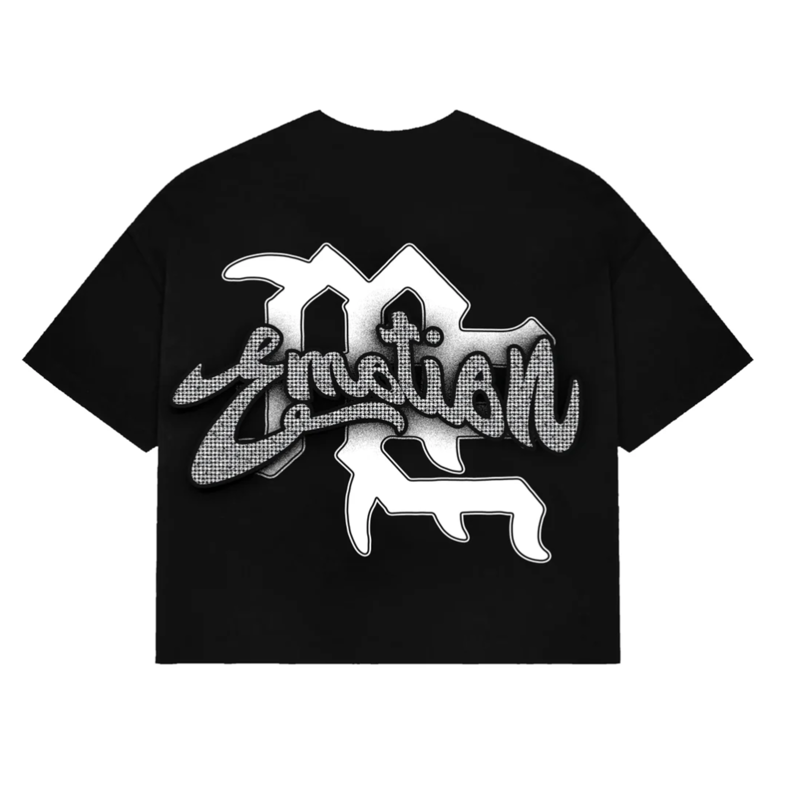 Mixed Emotion M.E Cupid Rhinestone Tee Black