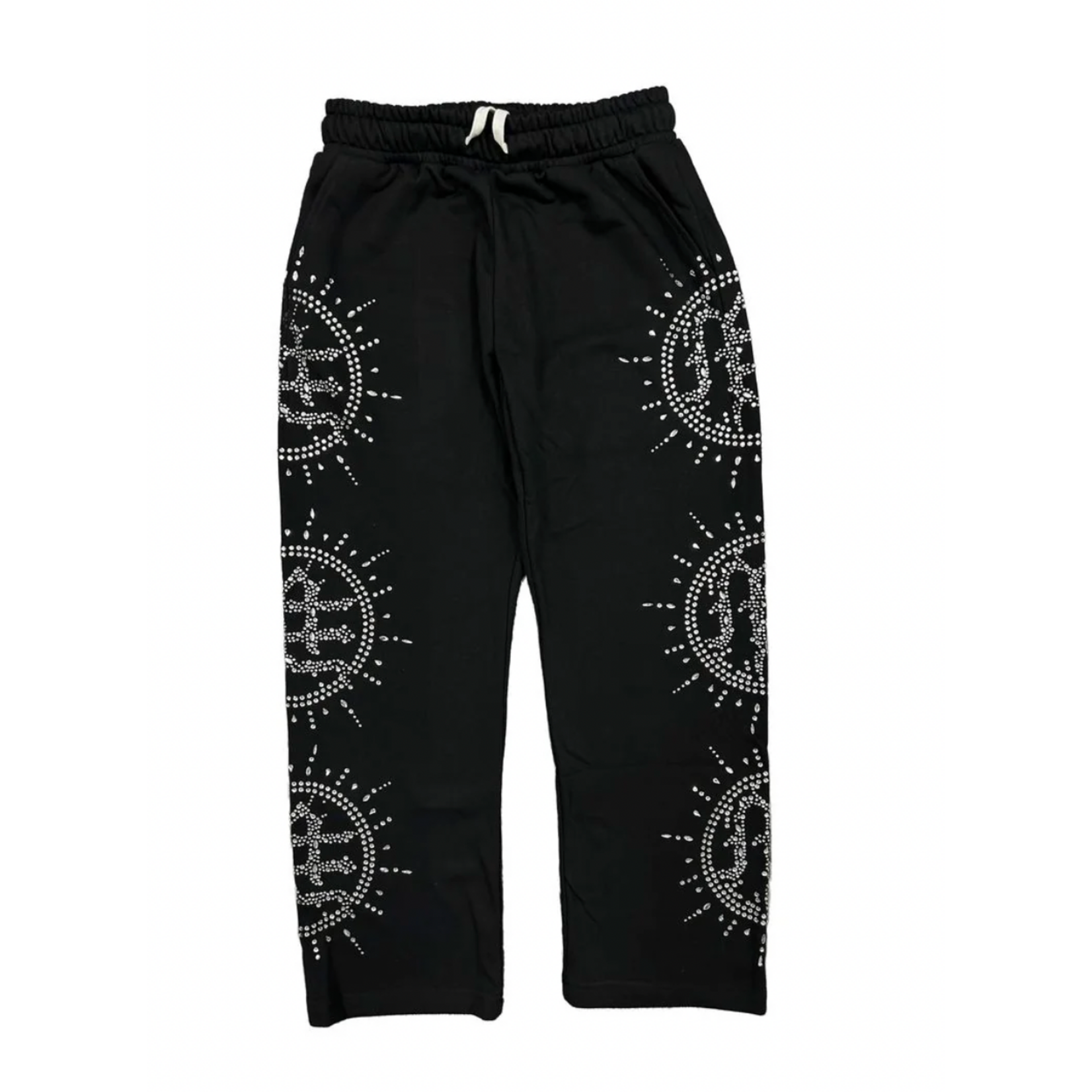 Mixed Emotion M.E Eclipse Rhinestone Sweatpants Black