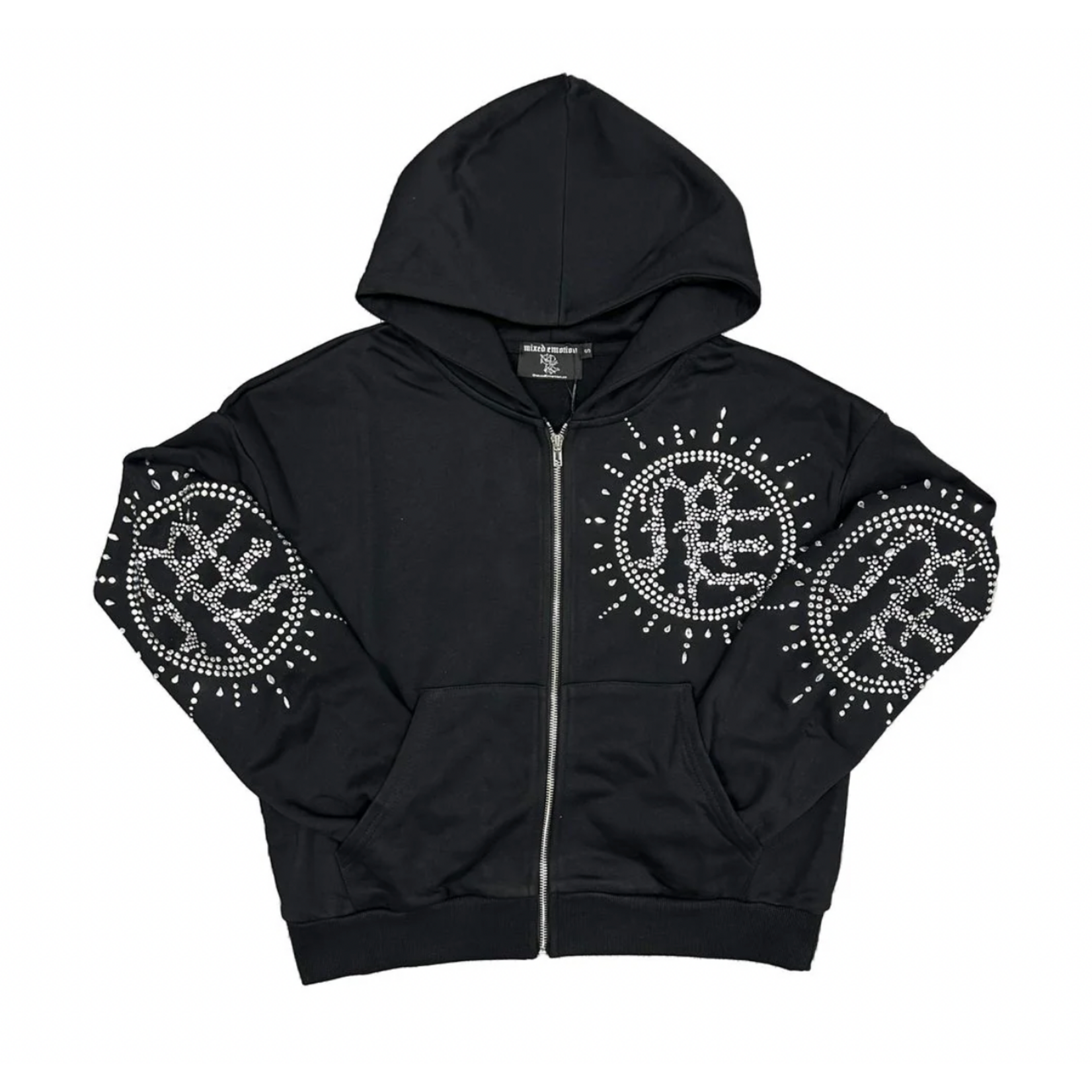 Mixed Emotion M.E Eclipse Rhinestone Hoodie Black