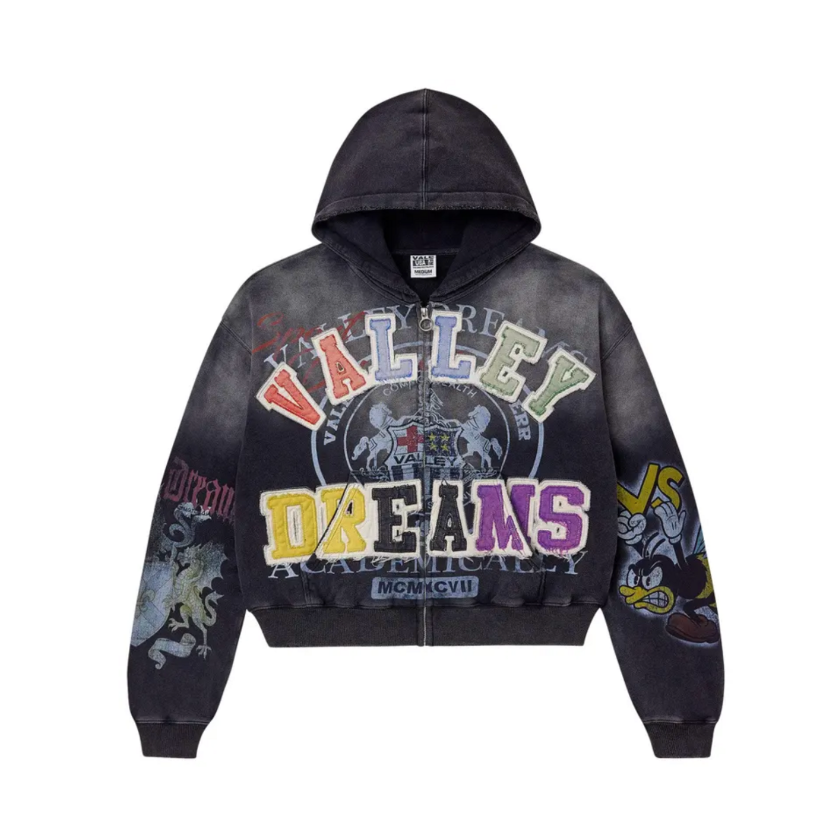 Vale Vale Blasted Zip Up Black