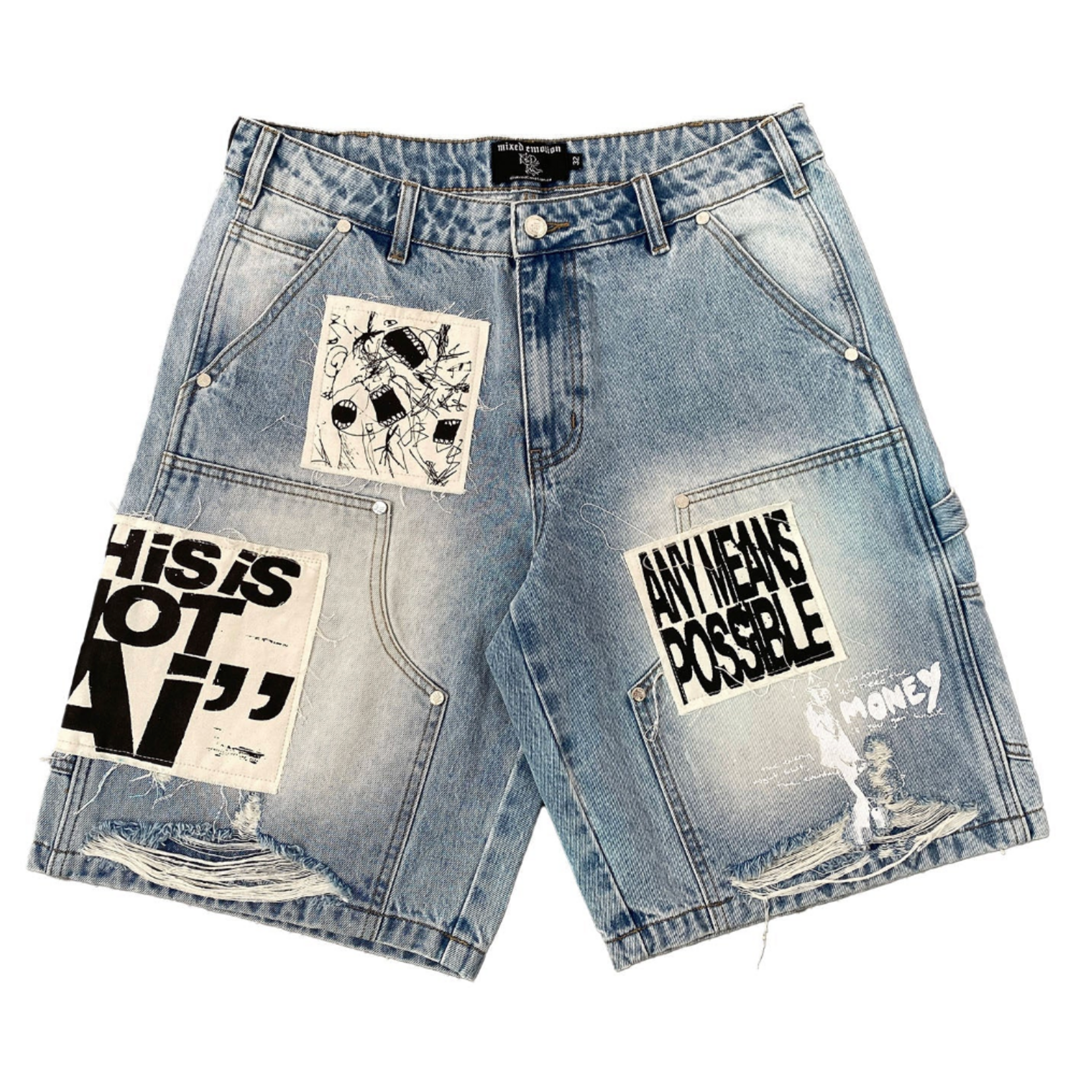 Mixed Emotion M.E AI Jorts Blue
