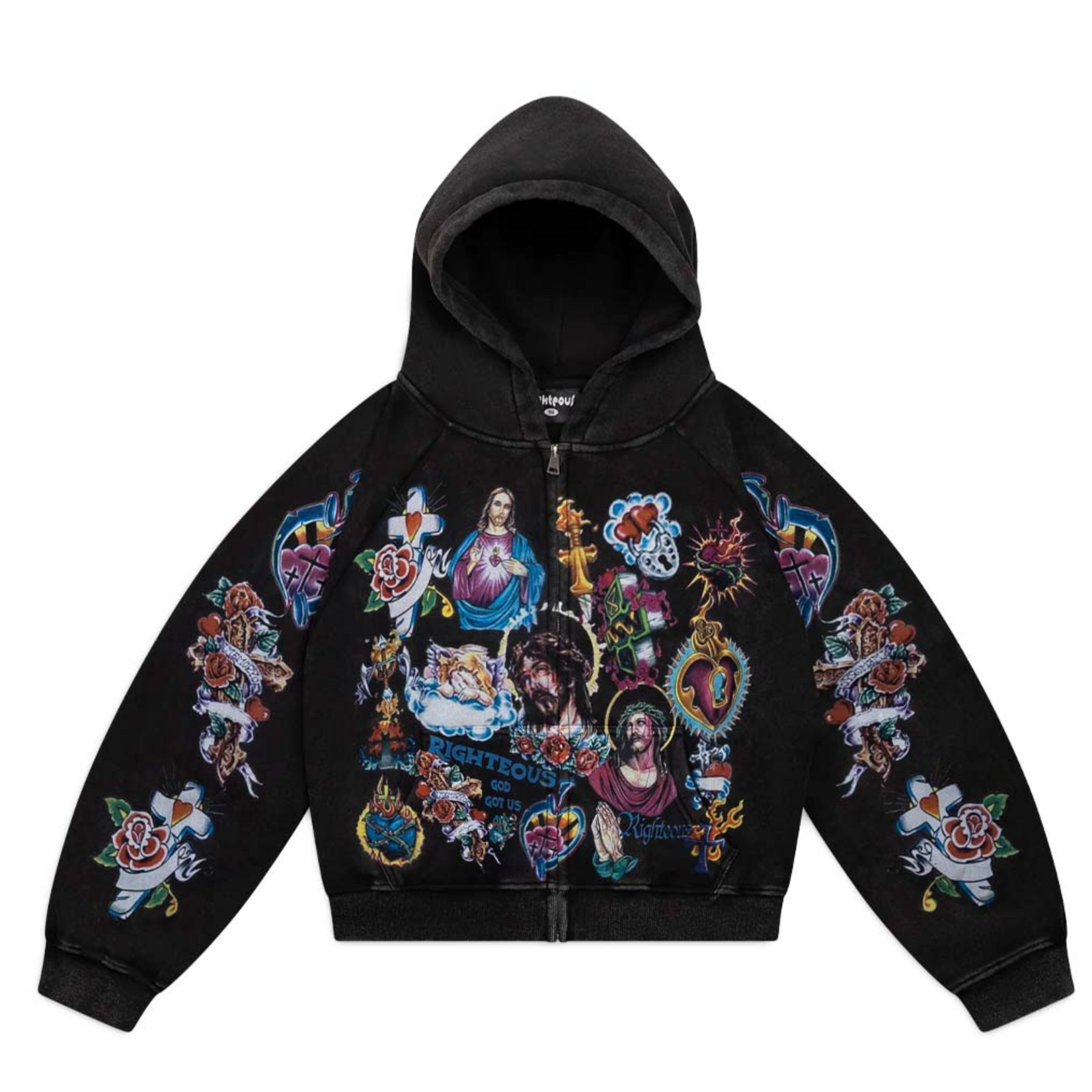 Righteous Righteous Hoodie Zip Up Black
