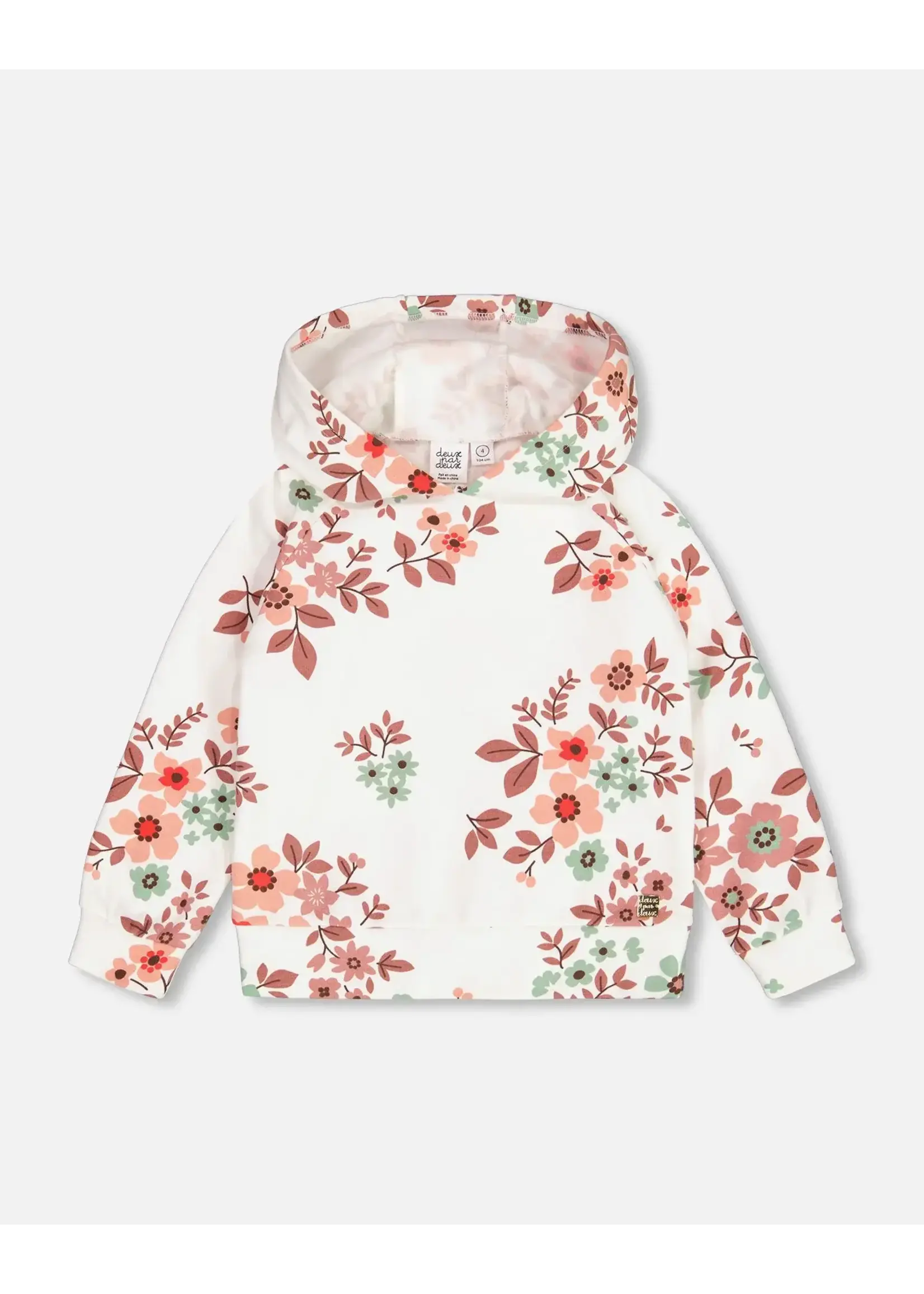 Deux Par Deux DPD Printed Flower Terry Hoodie G73