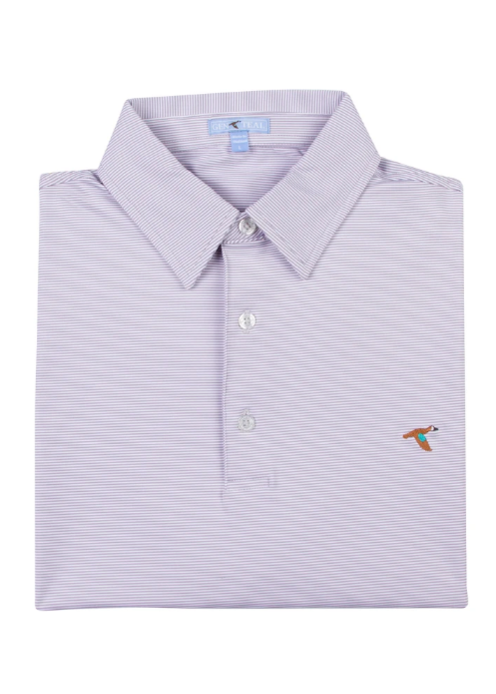 Genteal Orchid Pinstripe Performance Polo