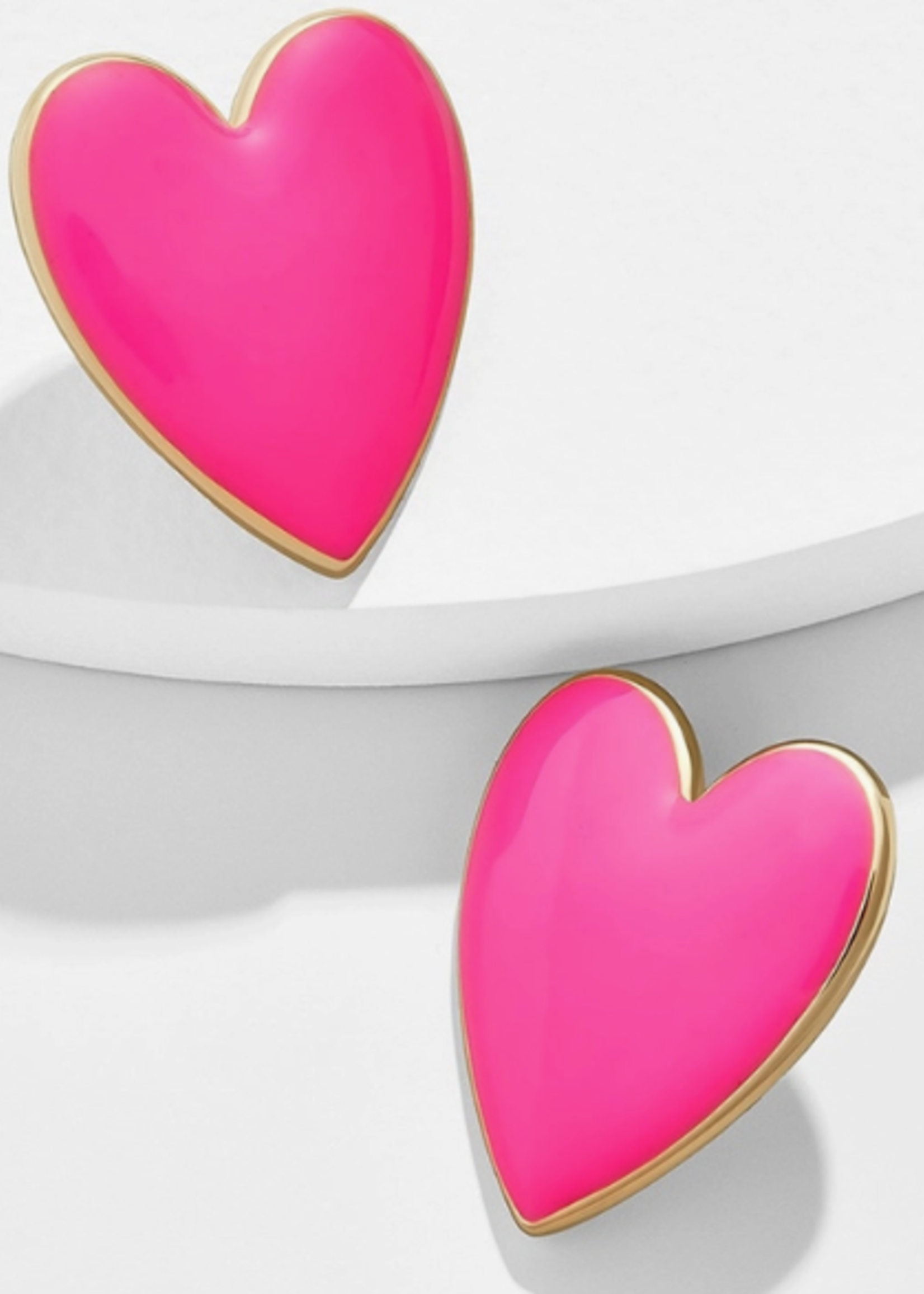 Oxbeau Hot Pink Heart Earrings
