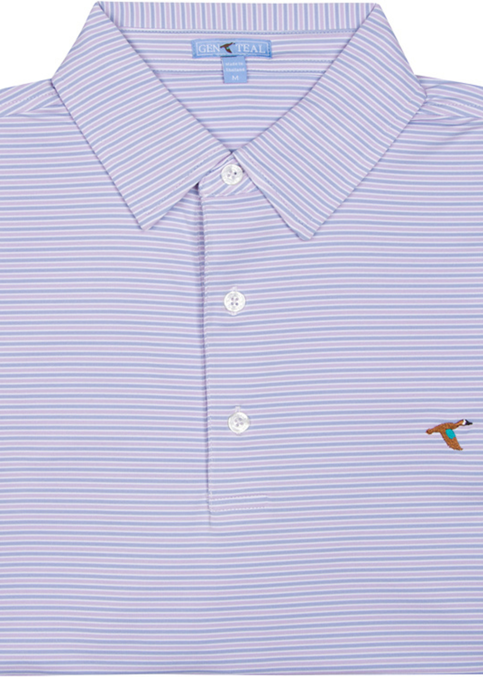 Genteal Mulberry Freeport Stripe Perfomance Polo