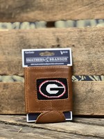 Smathers & Branson Georgia Needlepoint Can Cooler - Black