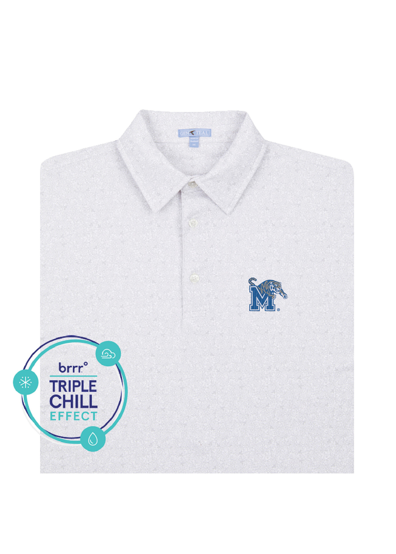 GenTeal Apparel Memphis Tigers Floral Printed Polo