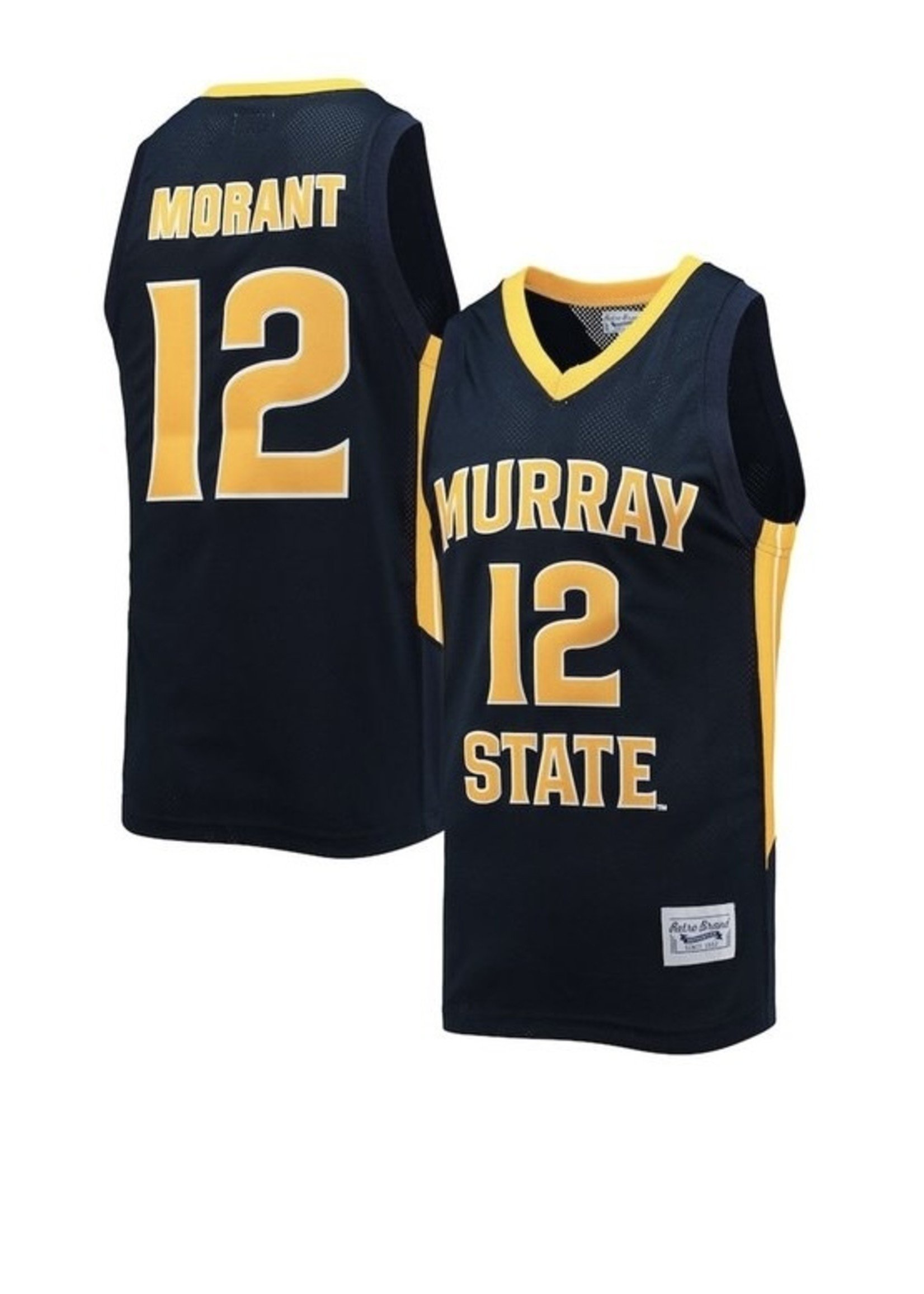 Retro Brand Men's Murray State Racers Ja Morant #12 Gold Replica Basketball Jersey, Large, Yellow