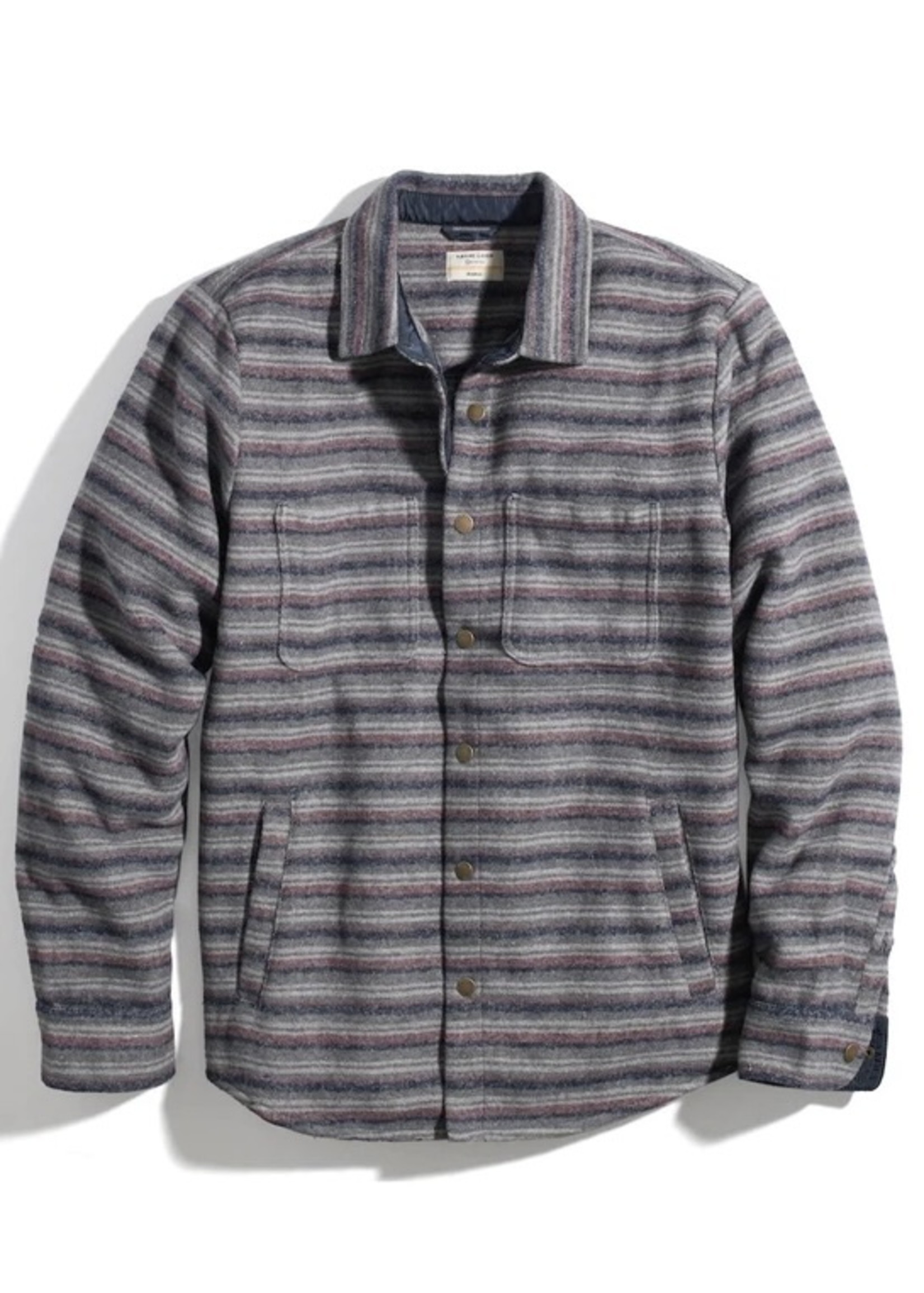 Marine Layer Striped Snapped Shacket