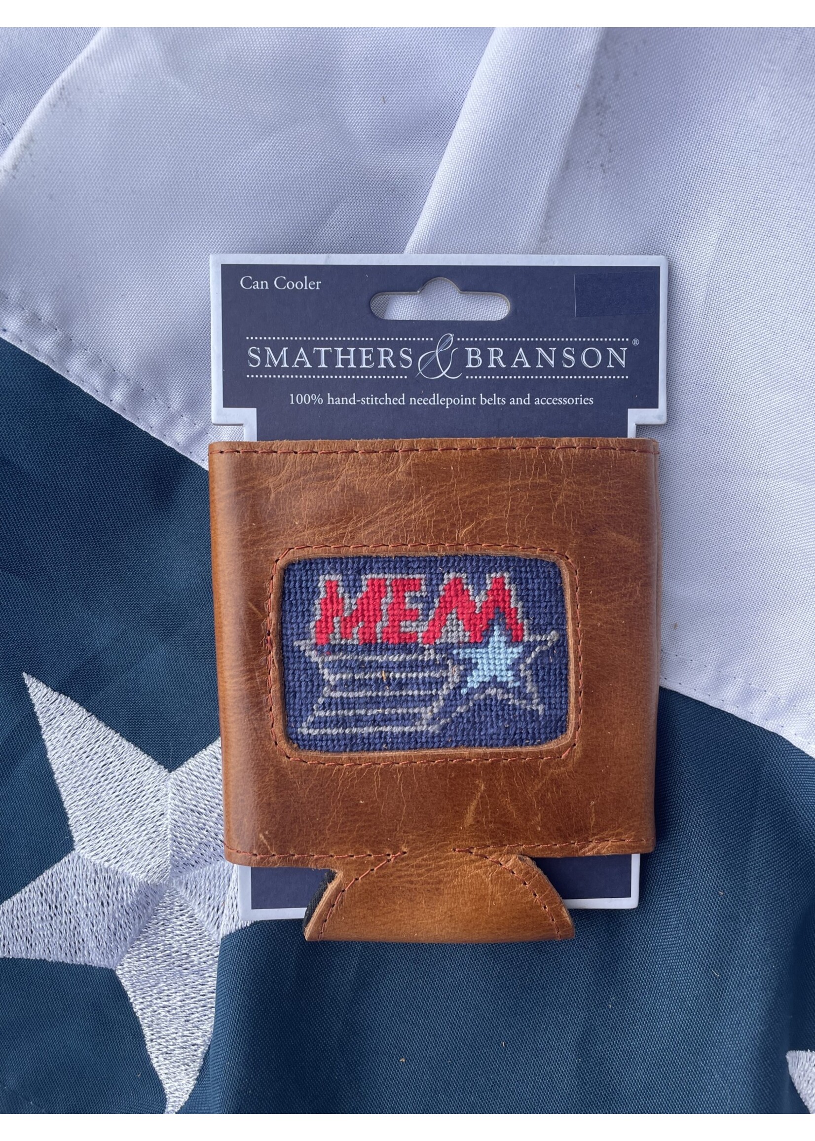 Smathers & Branson MEM Star Needlepoint Can Cooler
