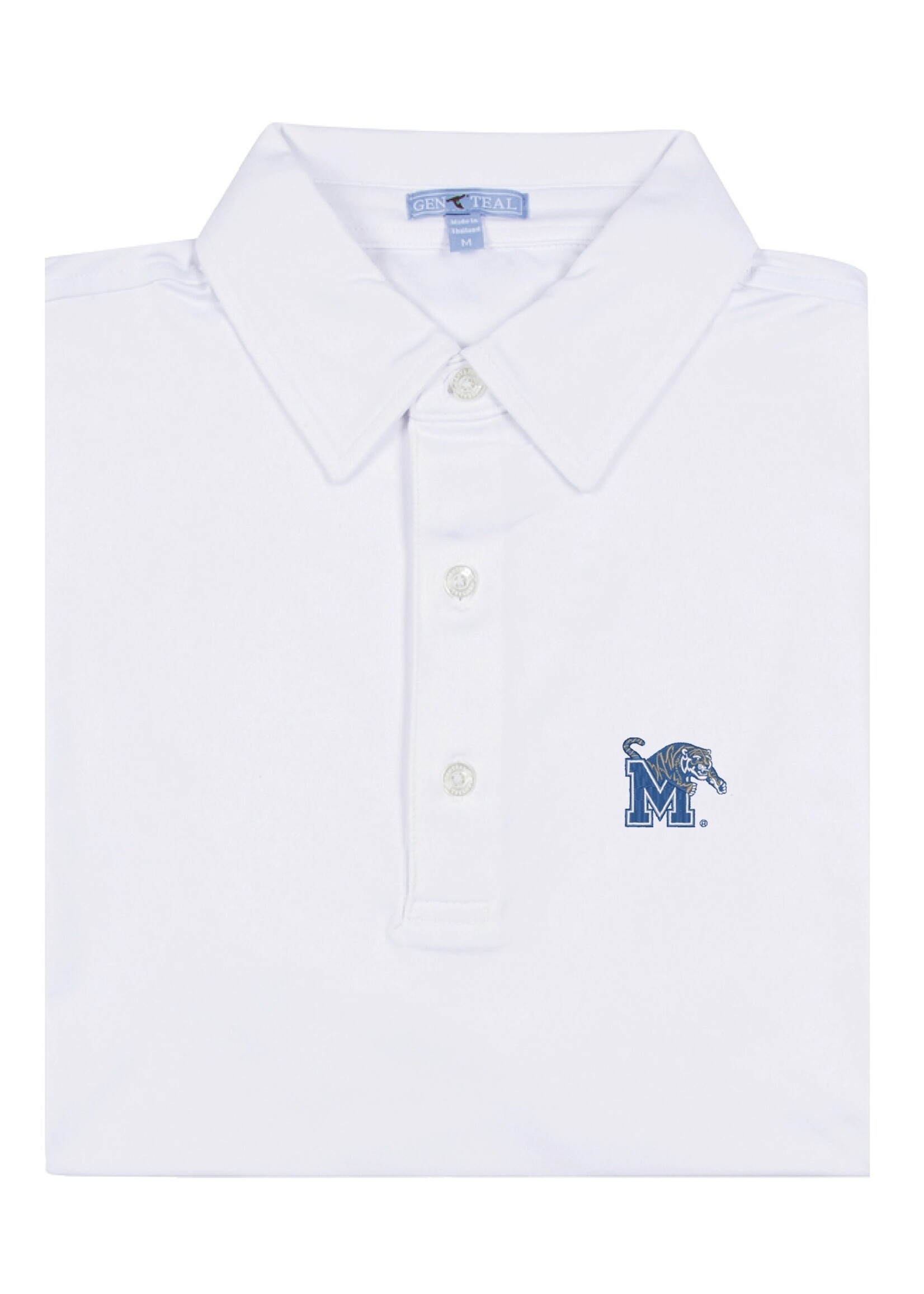 GenTeal Apparel Memphis Tigers White Performance Polo