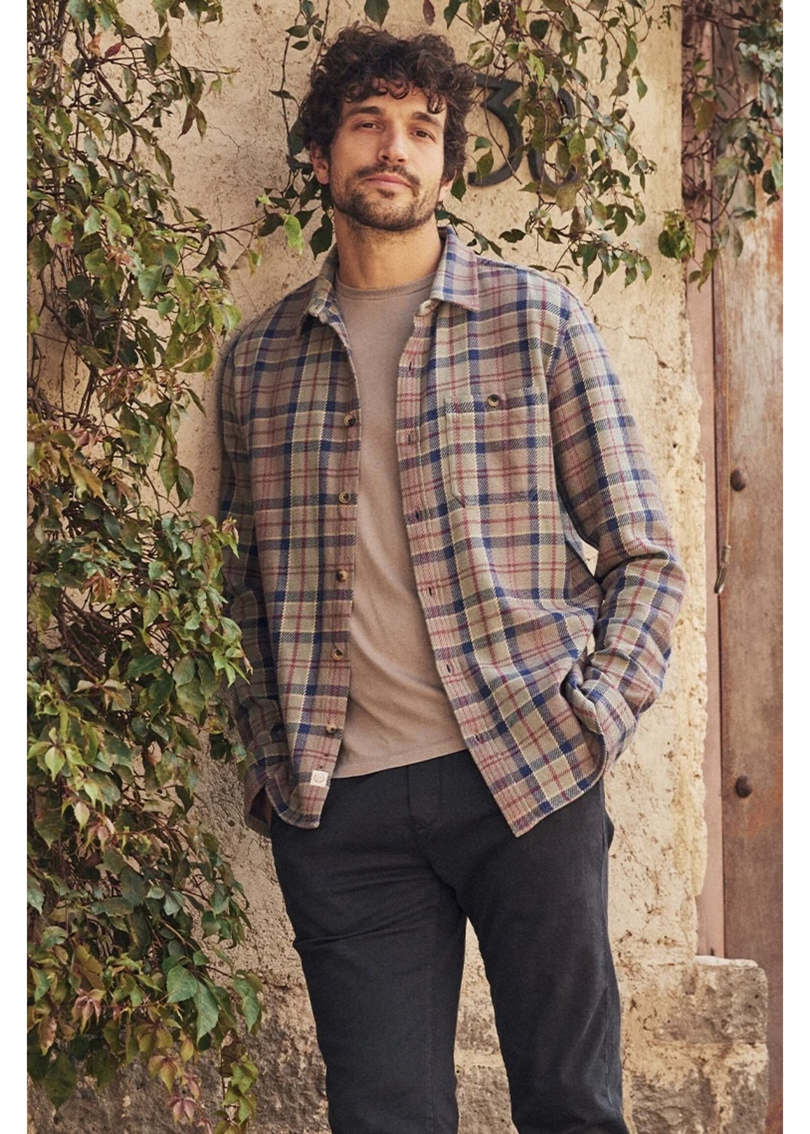 Marine Layer Cole Textured Twill Shirt