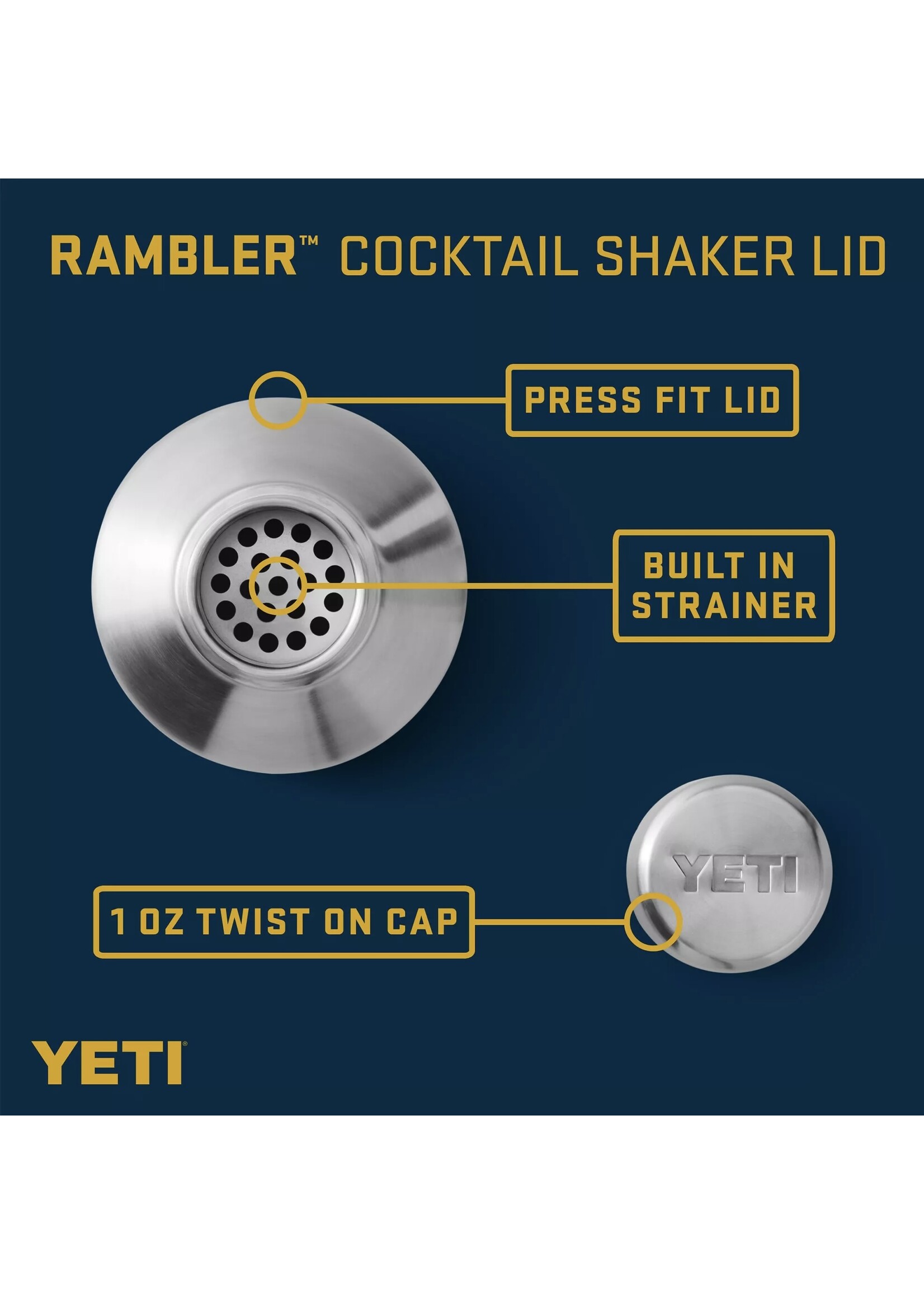 Introducing the Yeti 20oz cocktail shaker! The perfect addition to your bar  cart. Features an easy press lid with an 1oz twist cap, a…