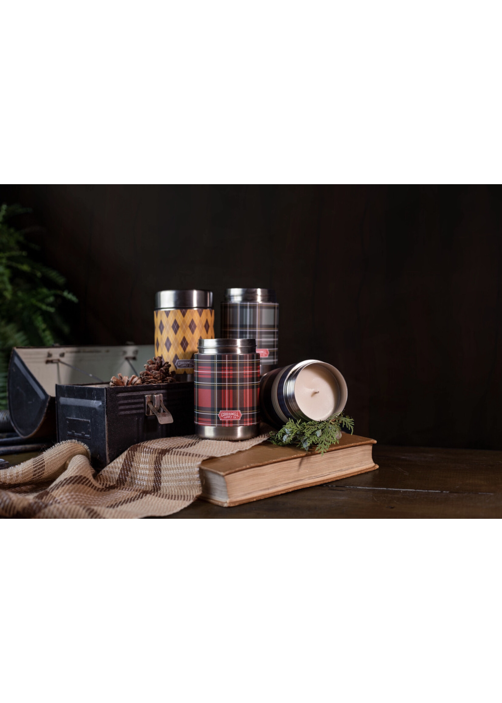 Good & Well Supply Co. Plaid Vintage Canteen Candle
