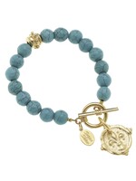 Susan Shaw Turquoise Fleur de Lis Bracelet