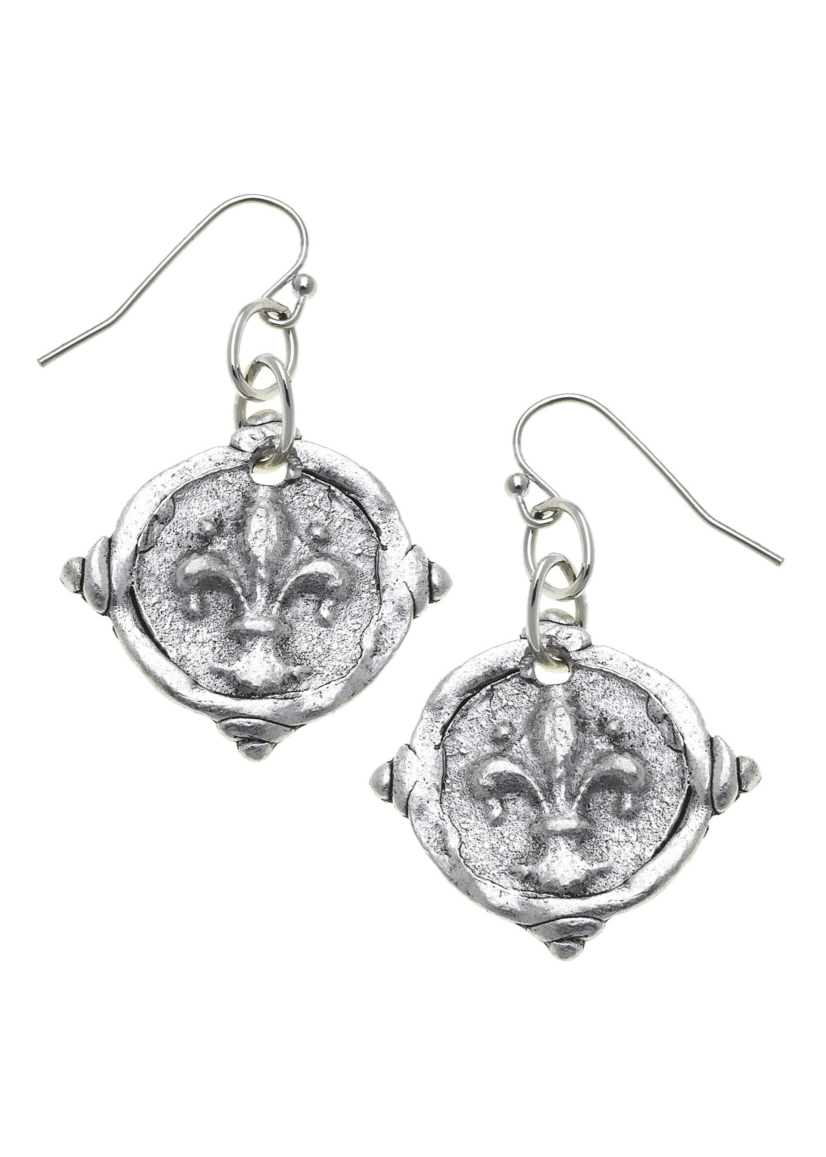 Susan Shaw Fleur de Lis Earring Silver