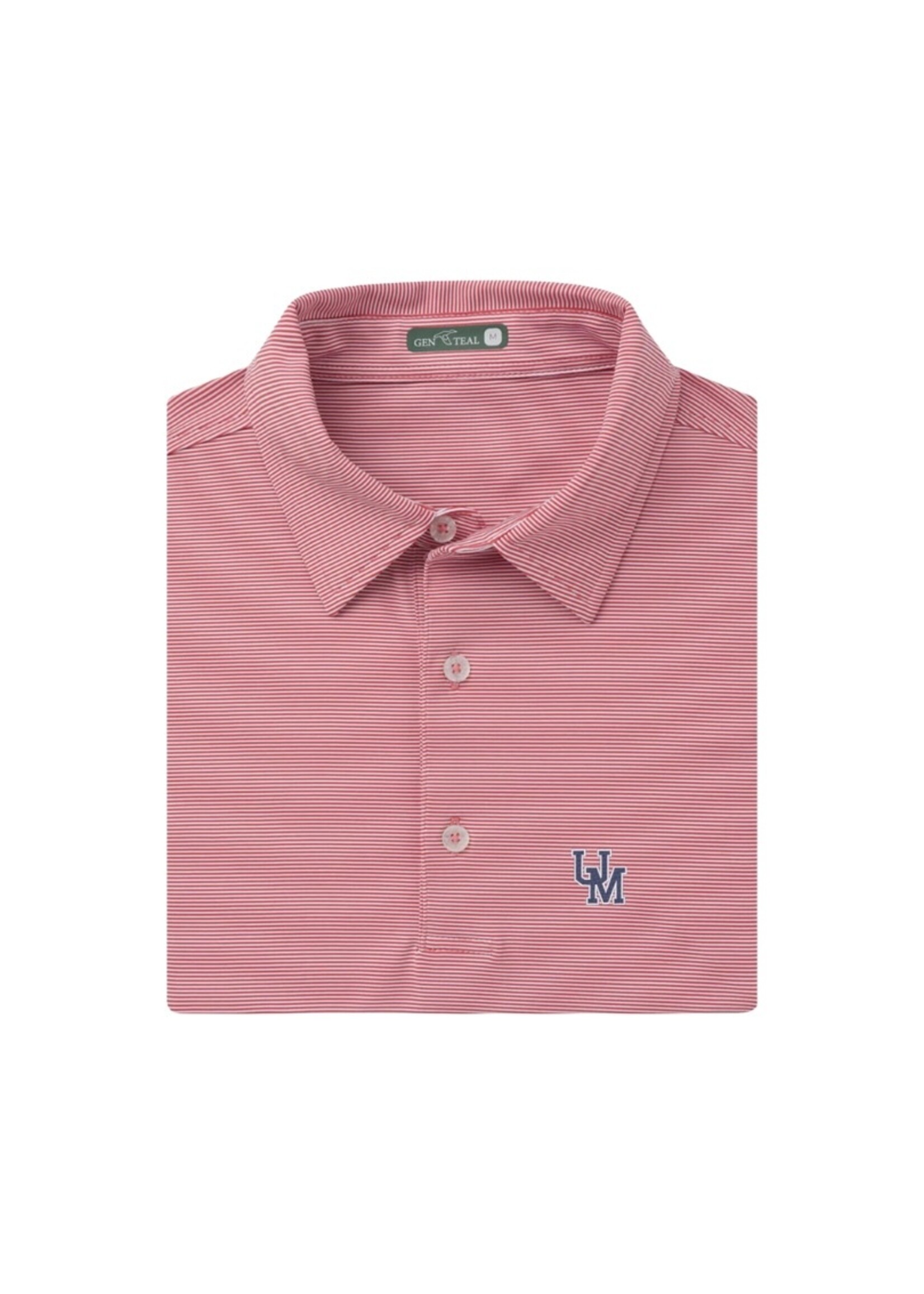 GenTeal Apparel Ole Miss Sunday Curry Pinstripe Performance Polo