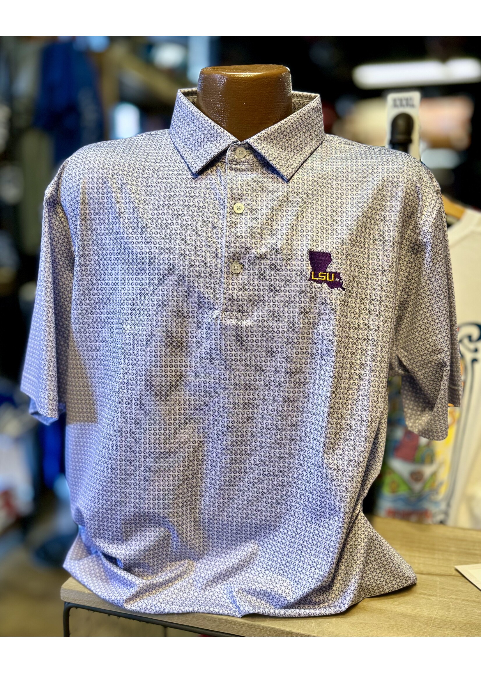 GenTeal Apparel LSU Tile Print Polo