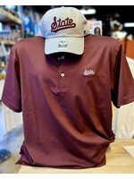 GenTeal Apparel Mississippi State Script Solid Maroon Polo