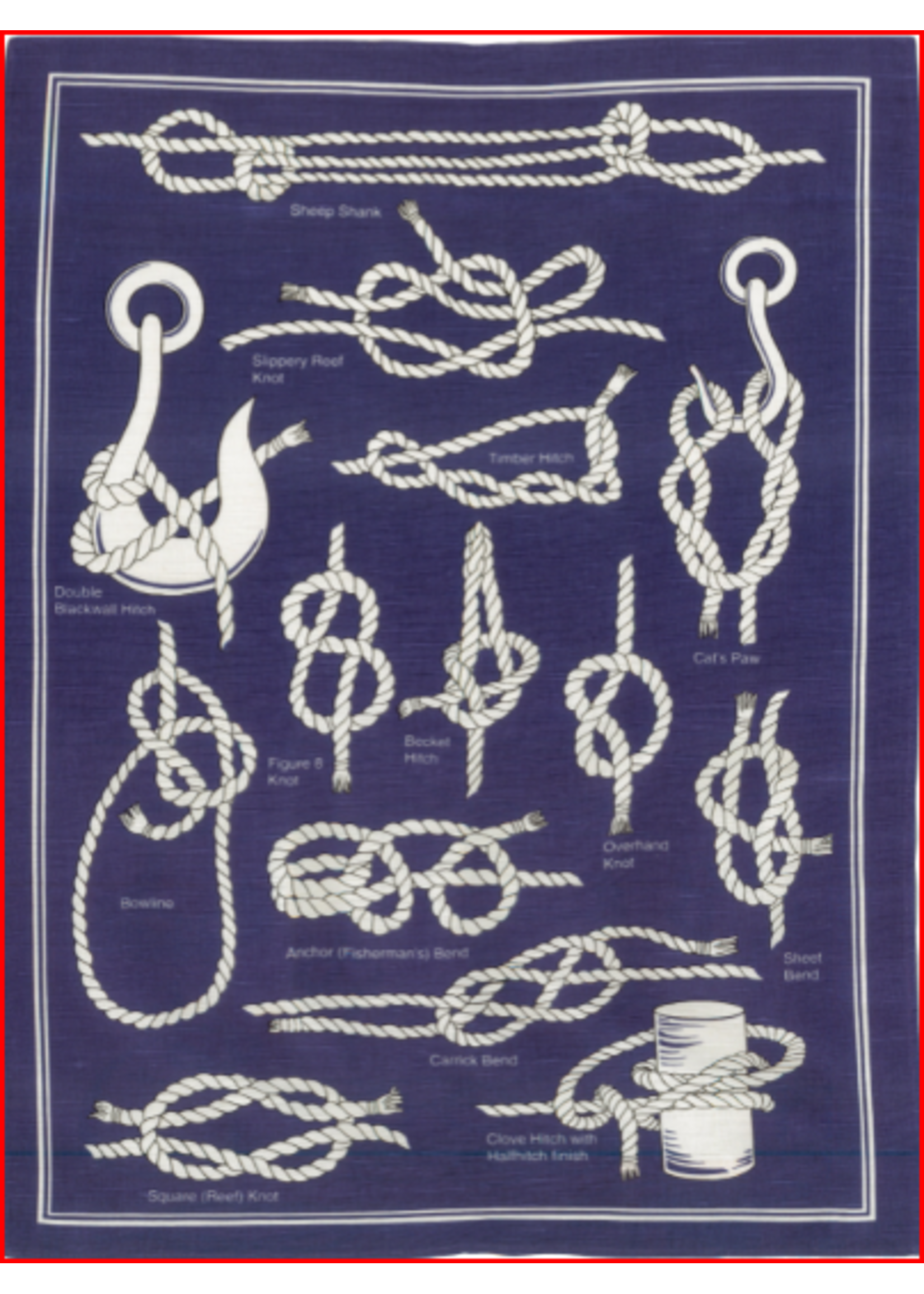 Ulster Linen Tea Towel, Linen, Knots and Bends