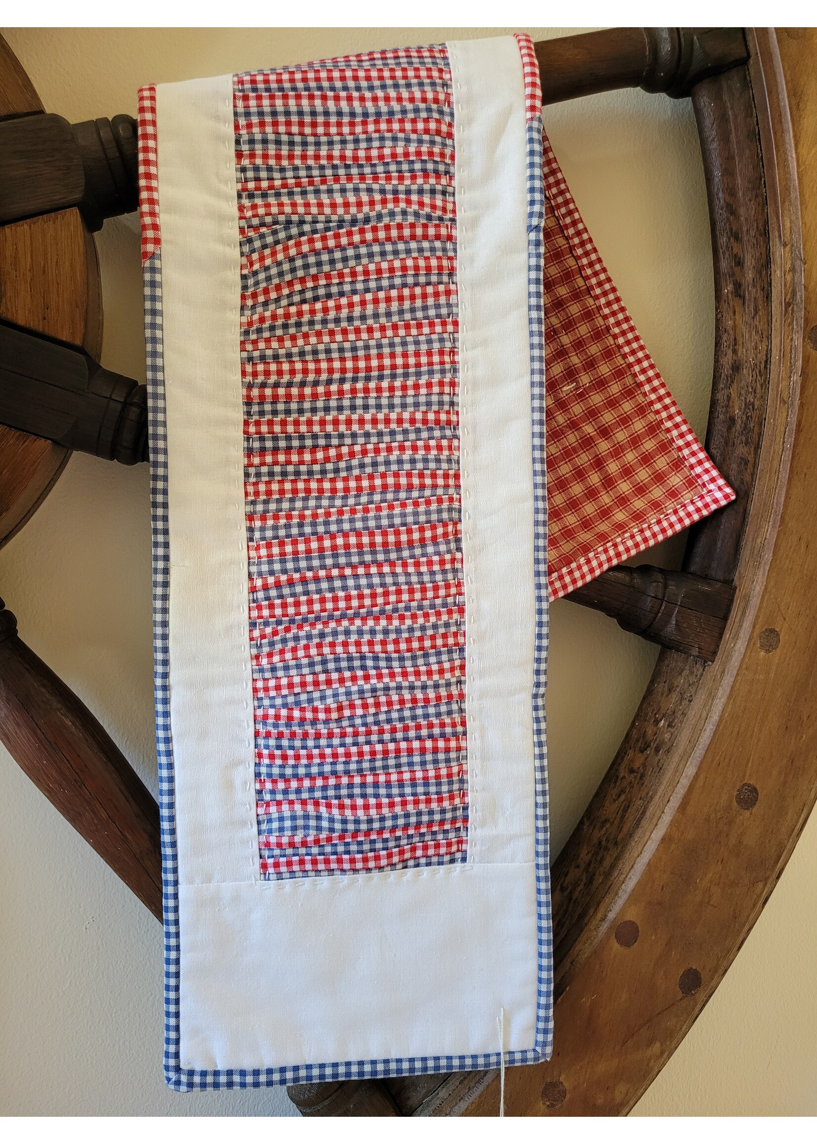 Blue Nose Creative Quilted Runner, 12" x 31" Sophisticated RWB